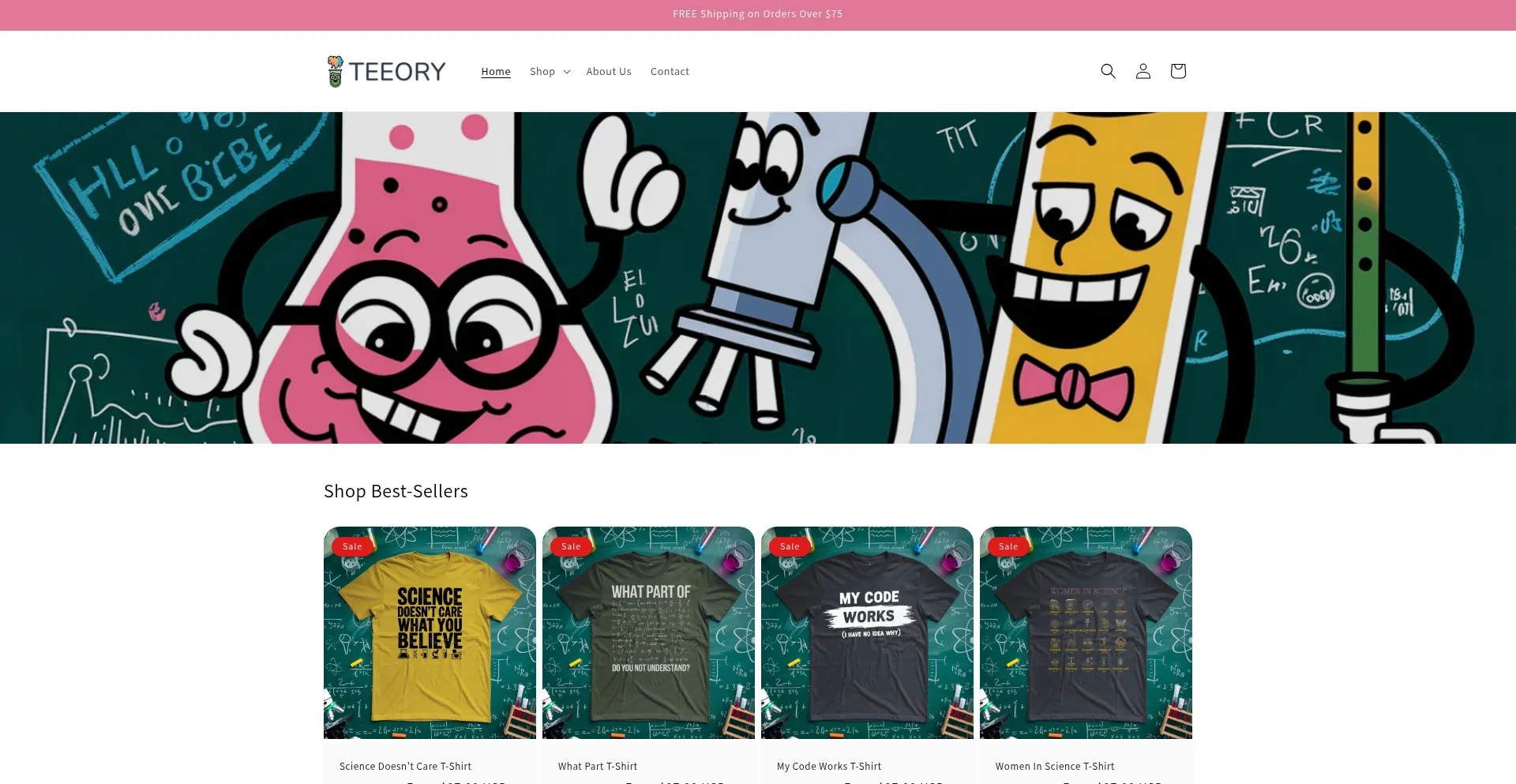 Website screenshot of Teeory.co