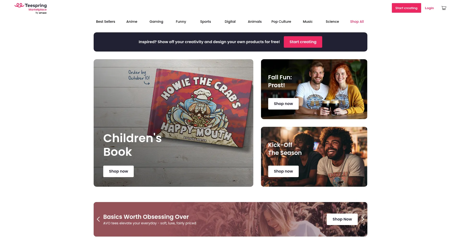 Teespring.com Screenshot