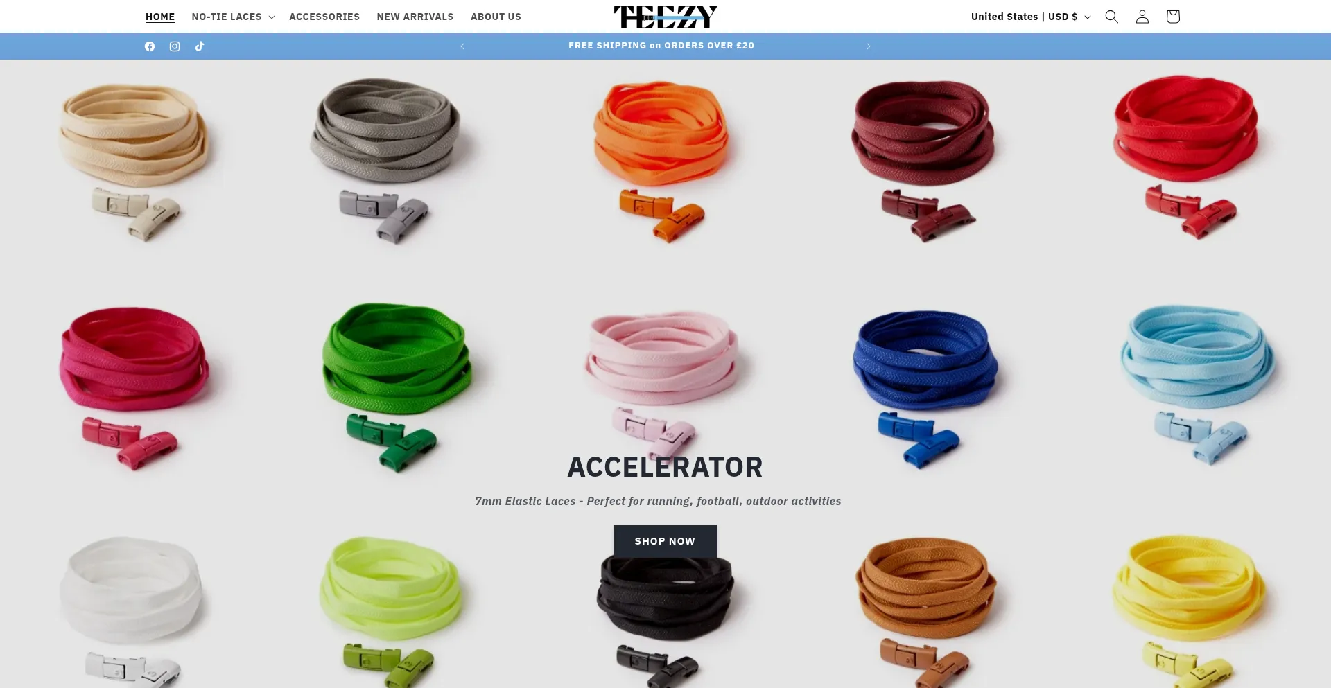 Teezylaces.com Screenshot