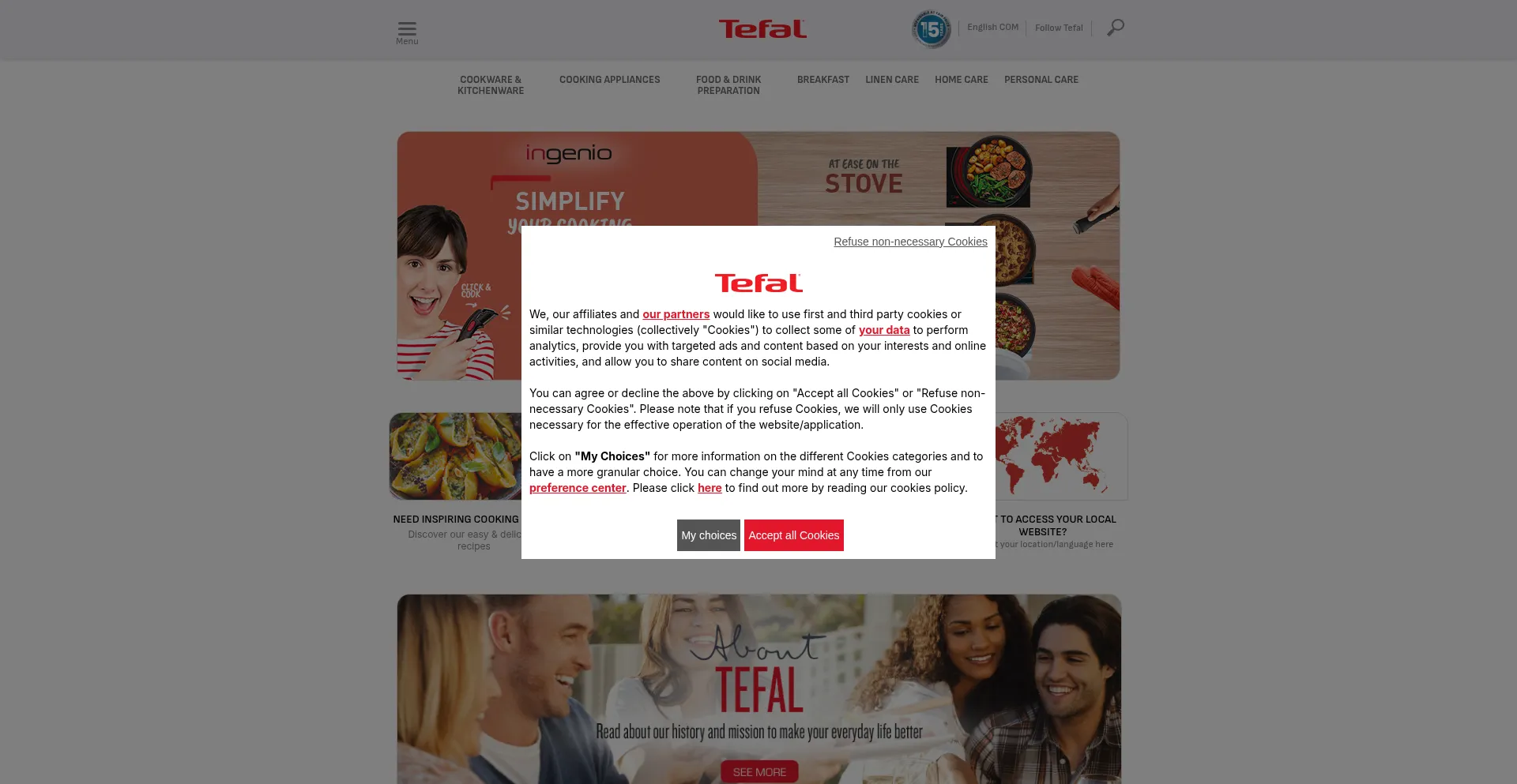 Tefal.com Screenshot
