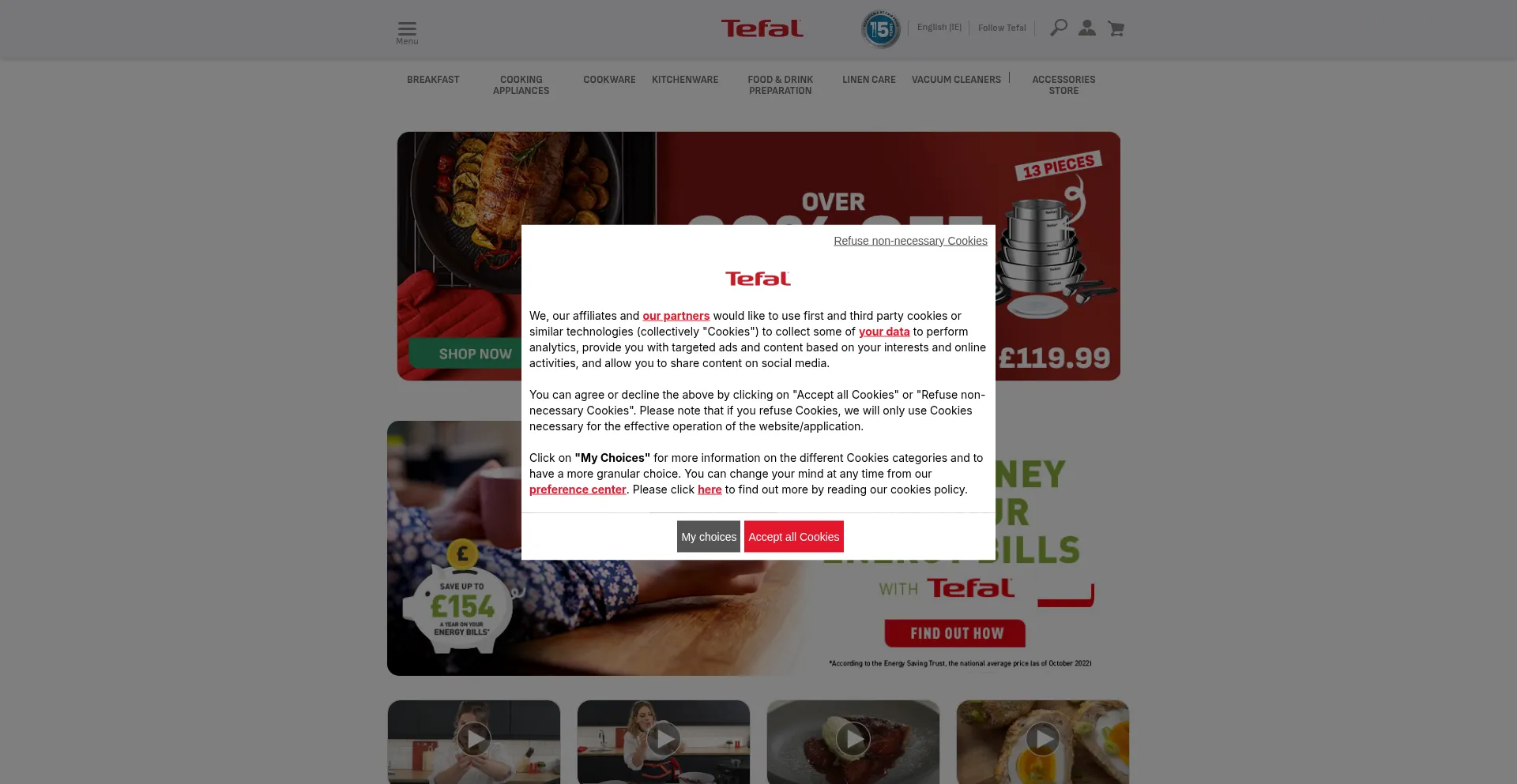 Tefal.ie Screenshot