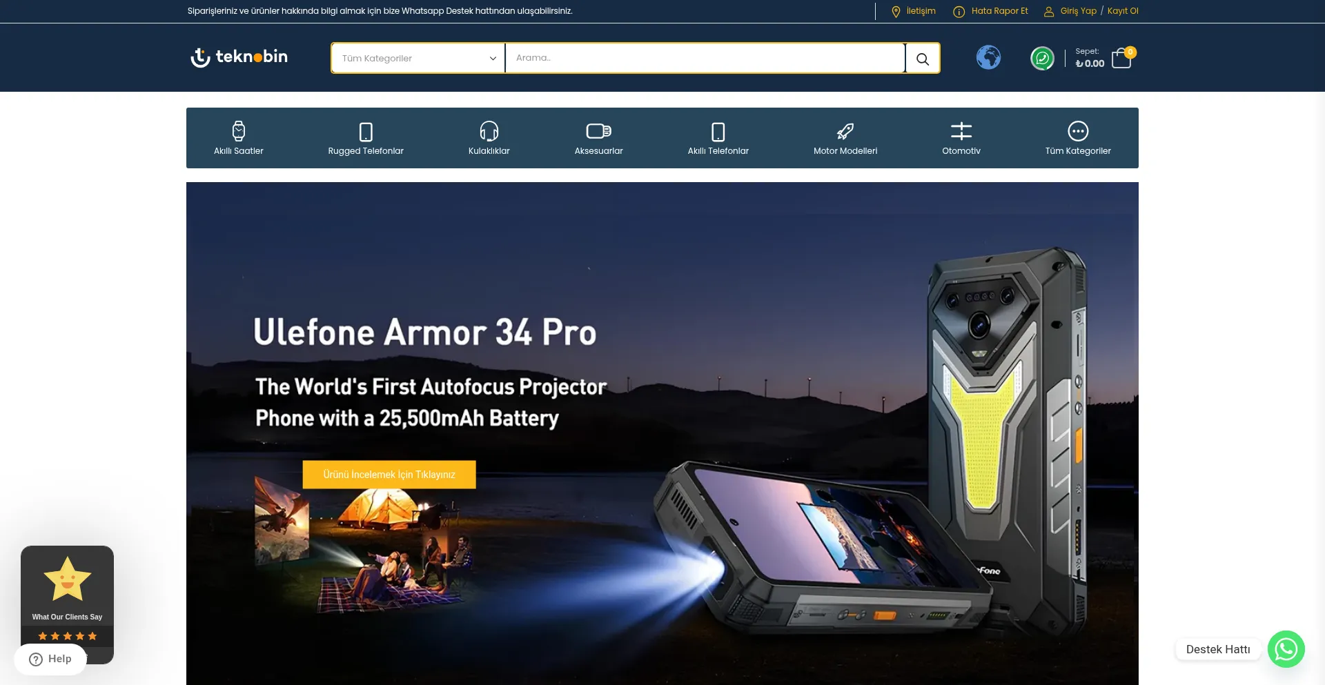 Website screenshot of Teknobin.com