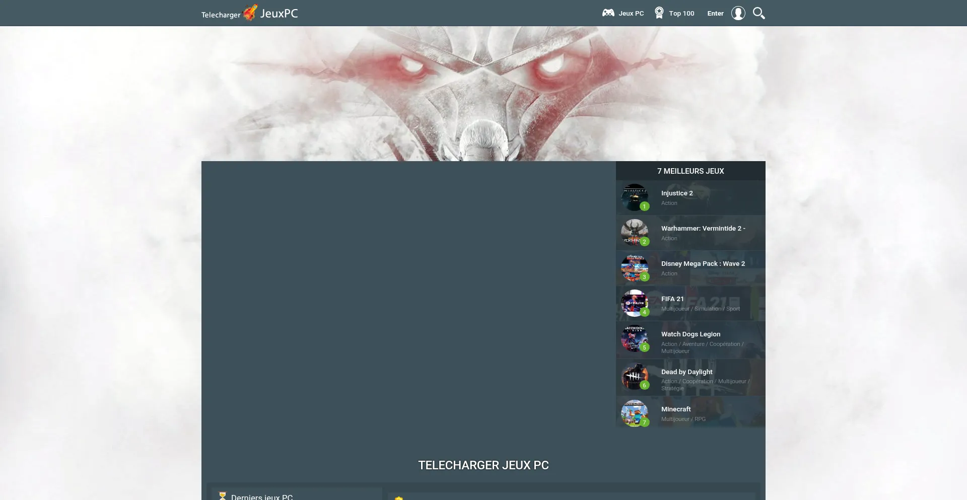 Website screenshot of Telechargerjeuxpc.co