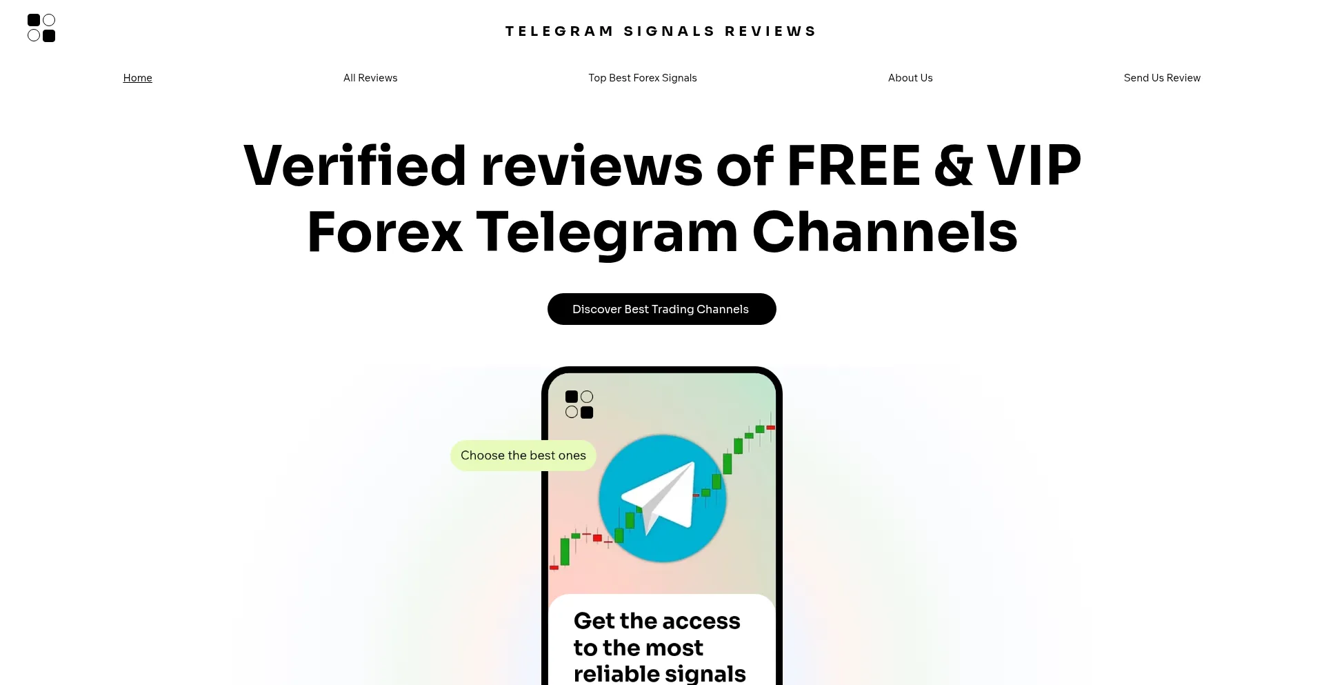 Website screenshot of Telegramsignalsreviews.com