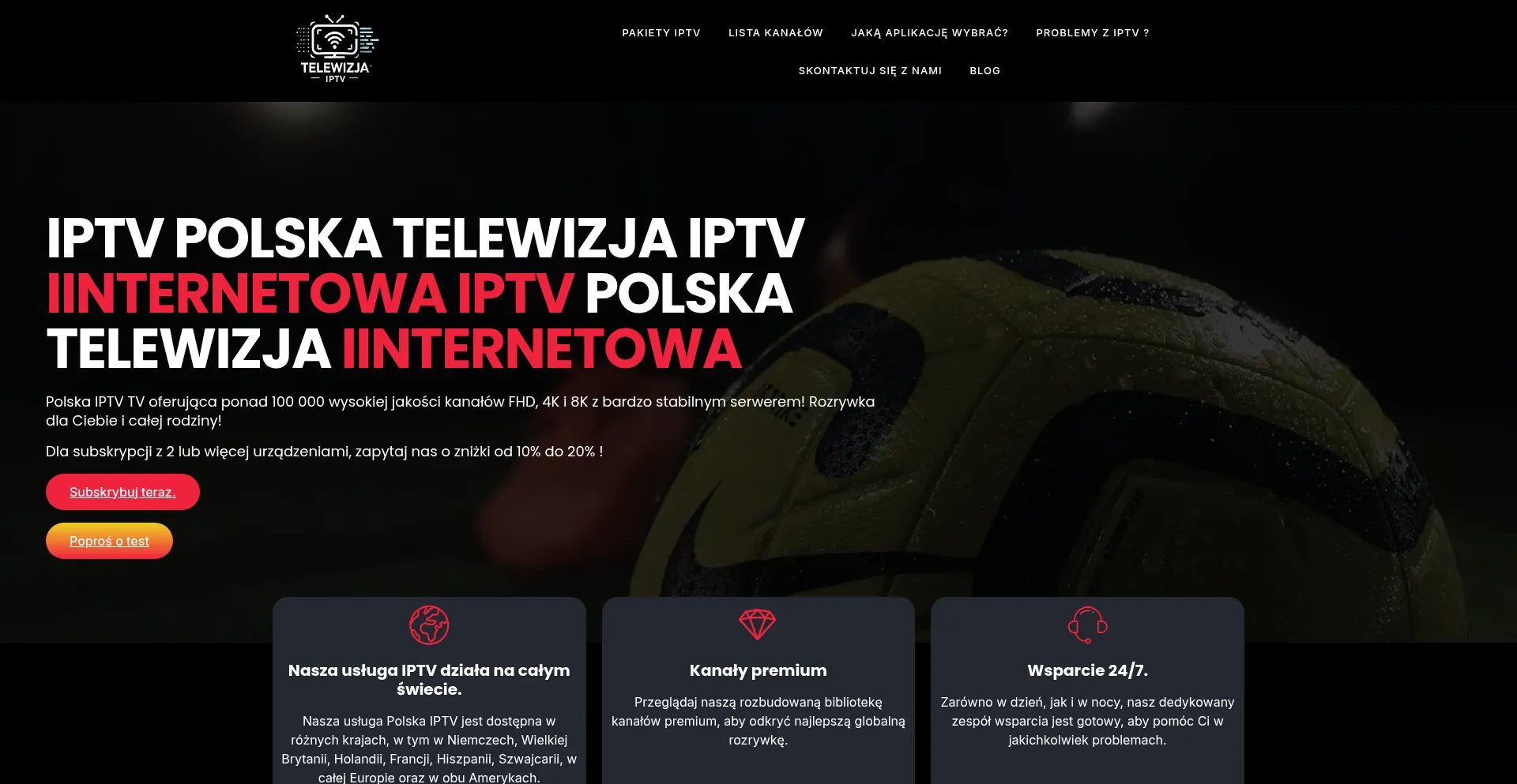 Website screenshot of Telewizja-iptv.com