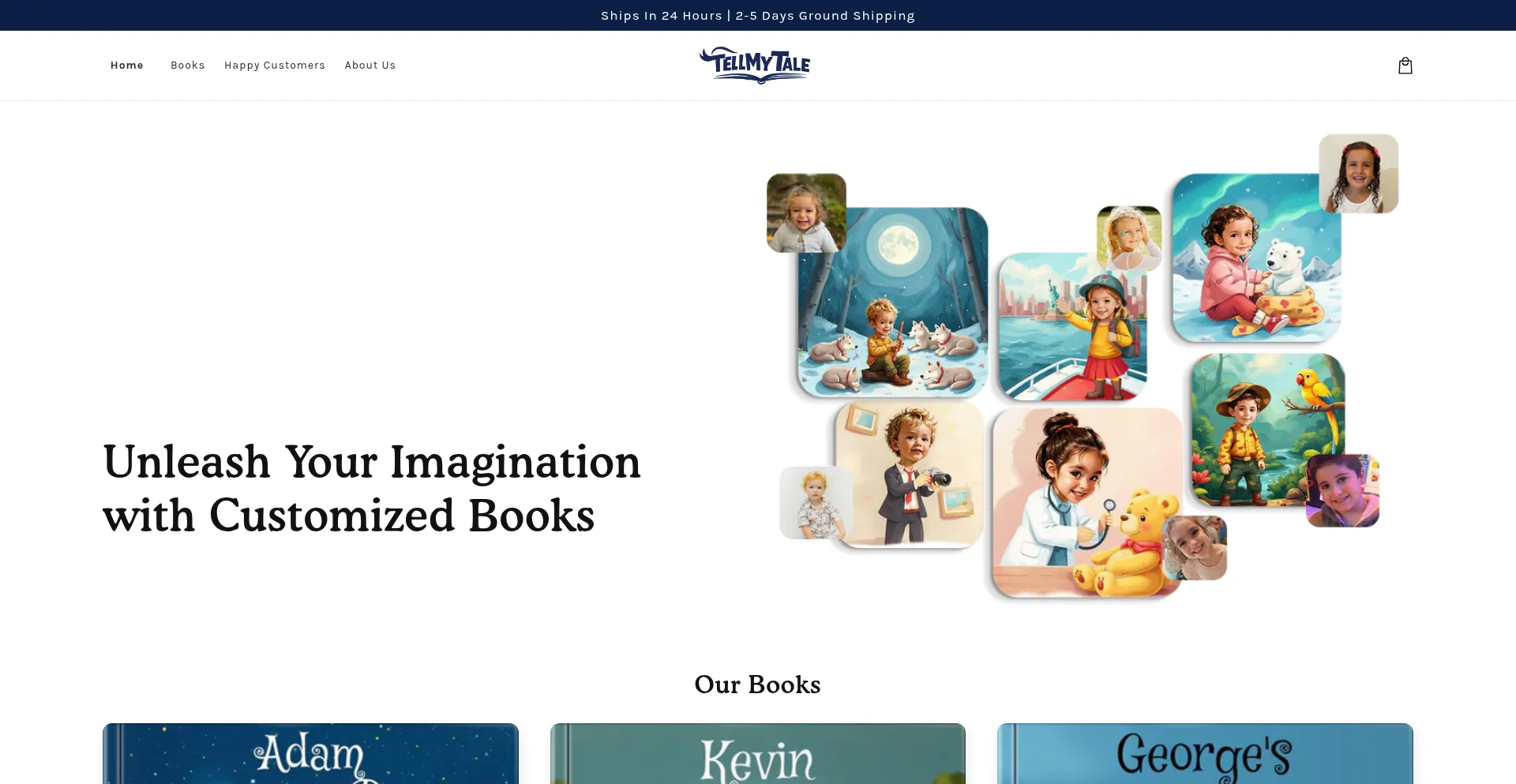 Website screenshot of Tellmytale.com