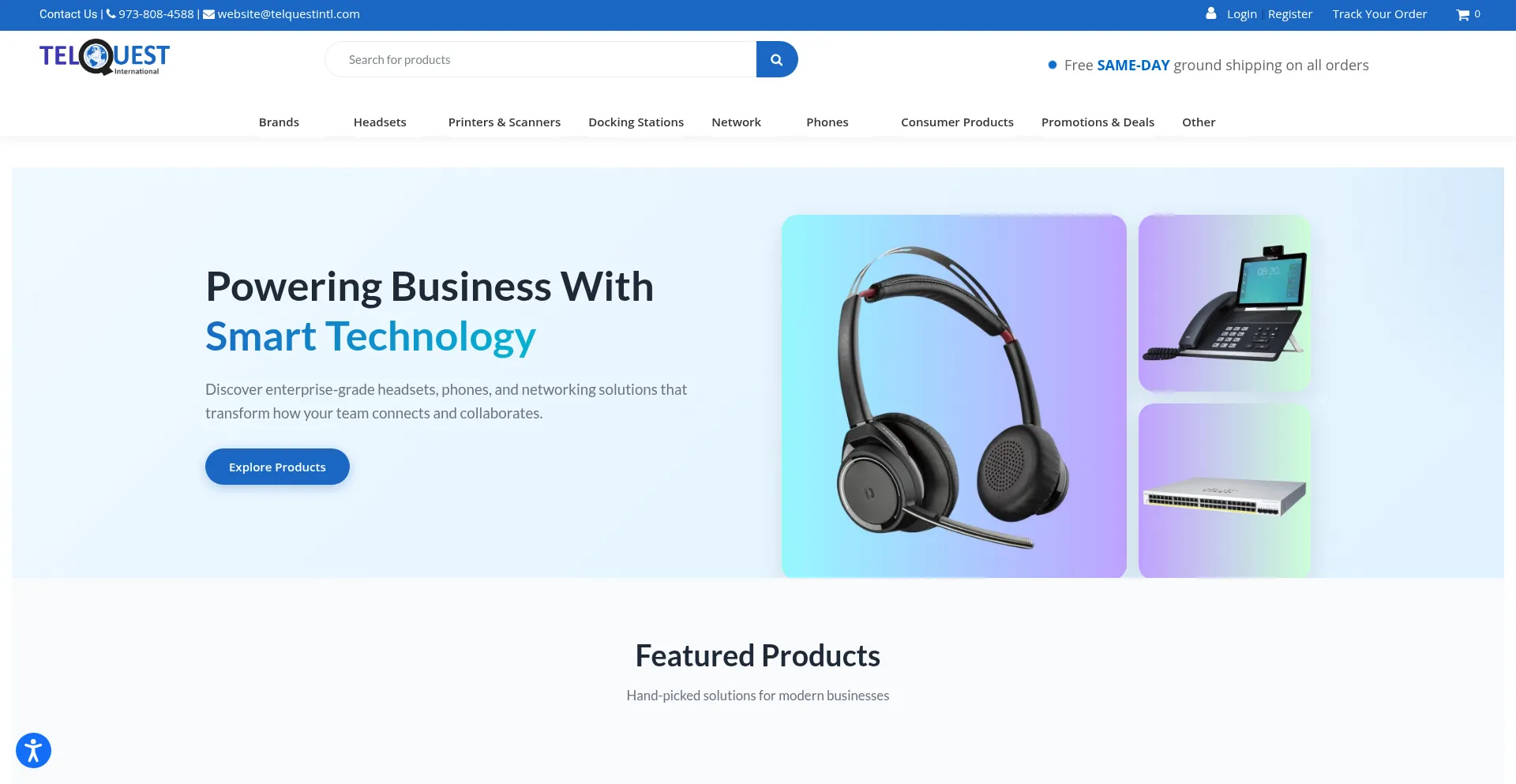 Website screenshot of Telquestintl.com