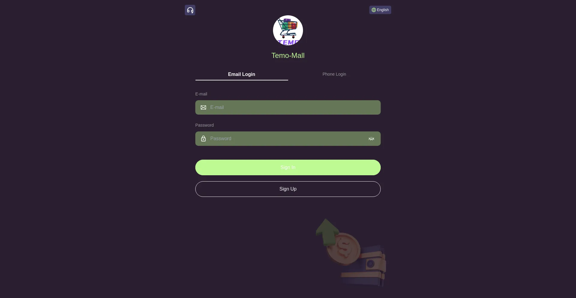 Website screenshot of Temo-mall.com