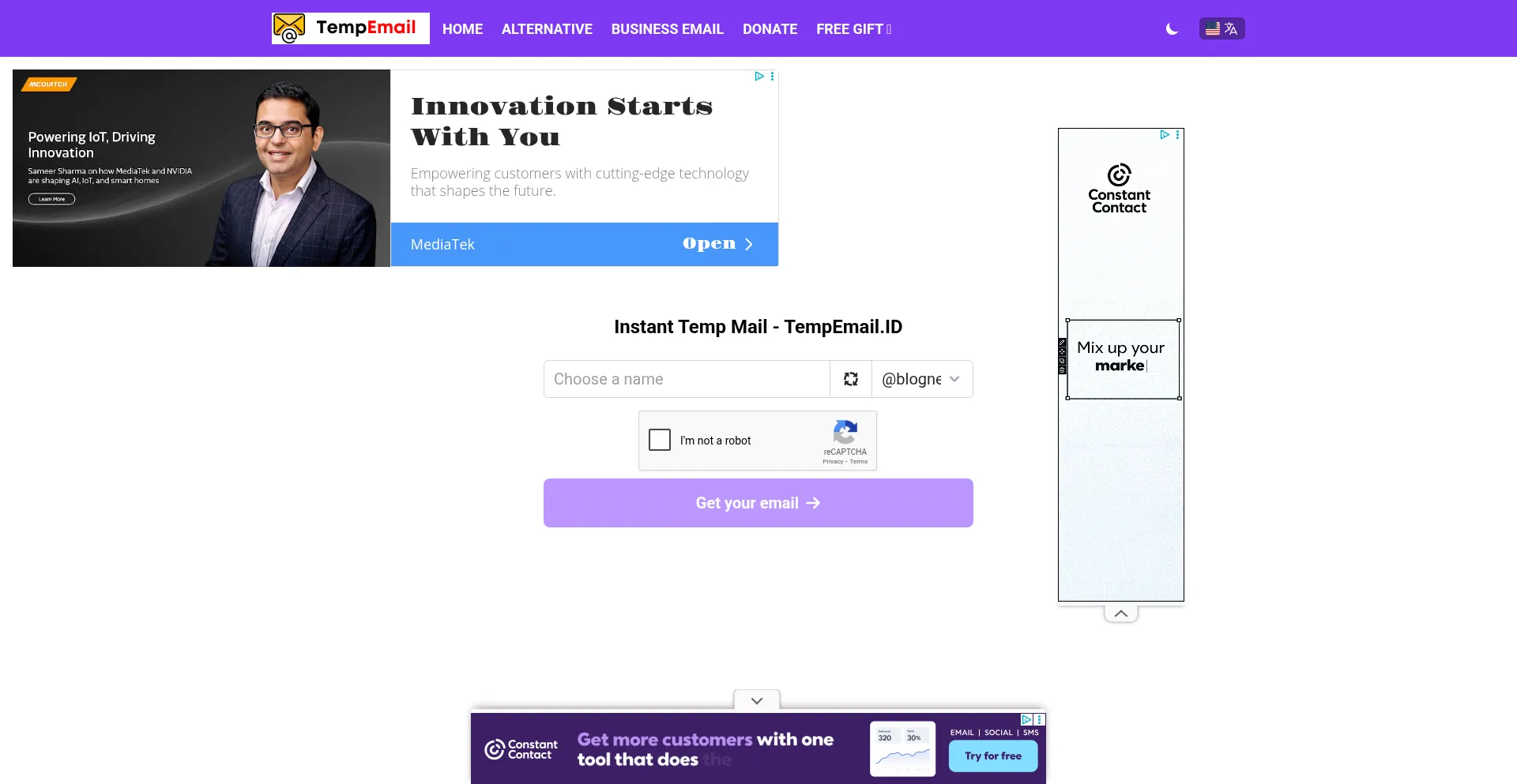 Tempemail.id Screenshot