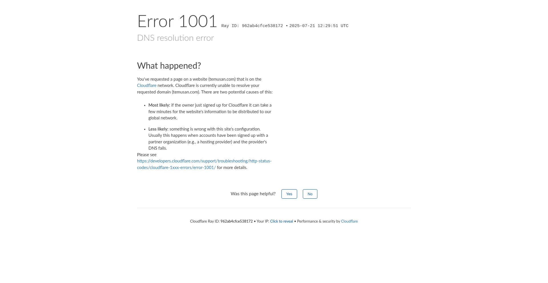 Website screenshot of Temusan.com