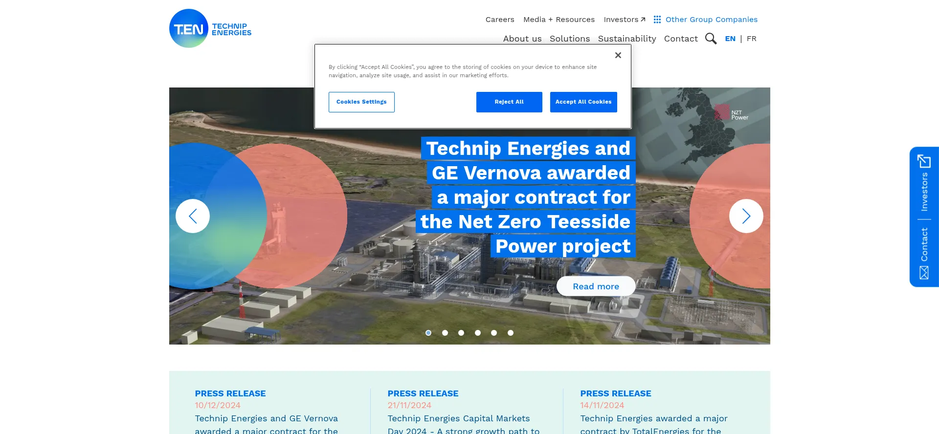 Website screenshot of Ten.com