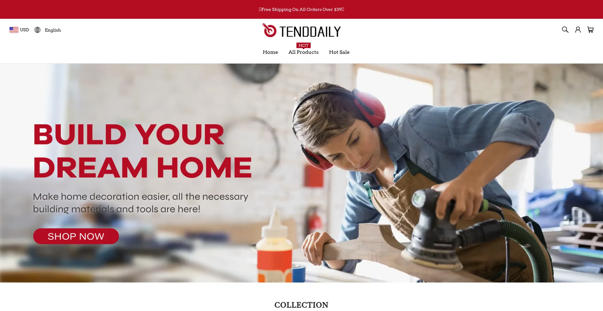 Website screenshot of Tenddaily.com