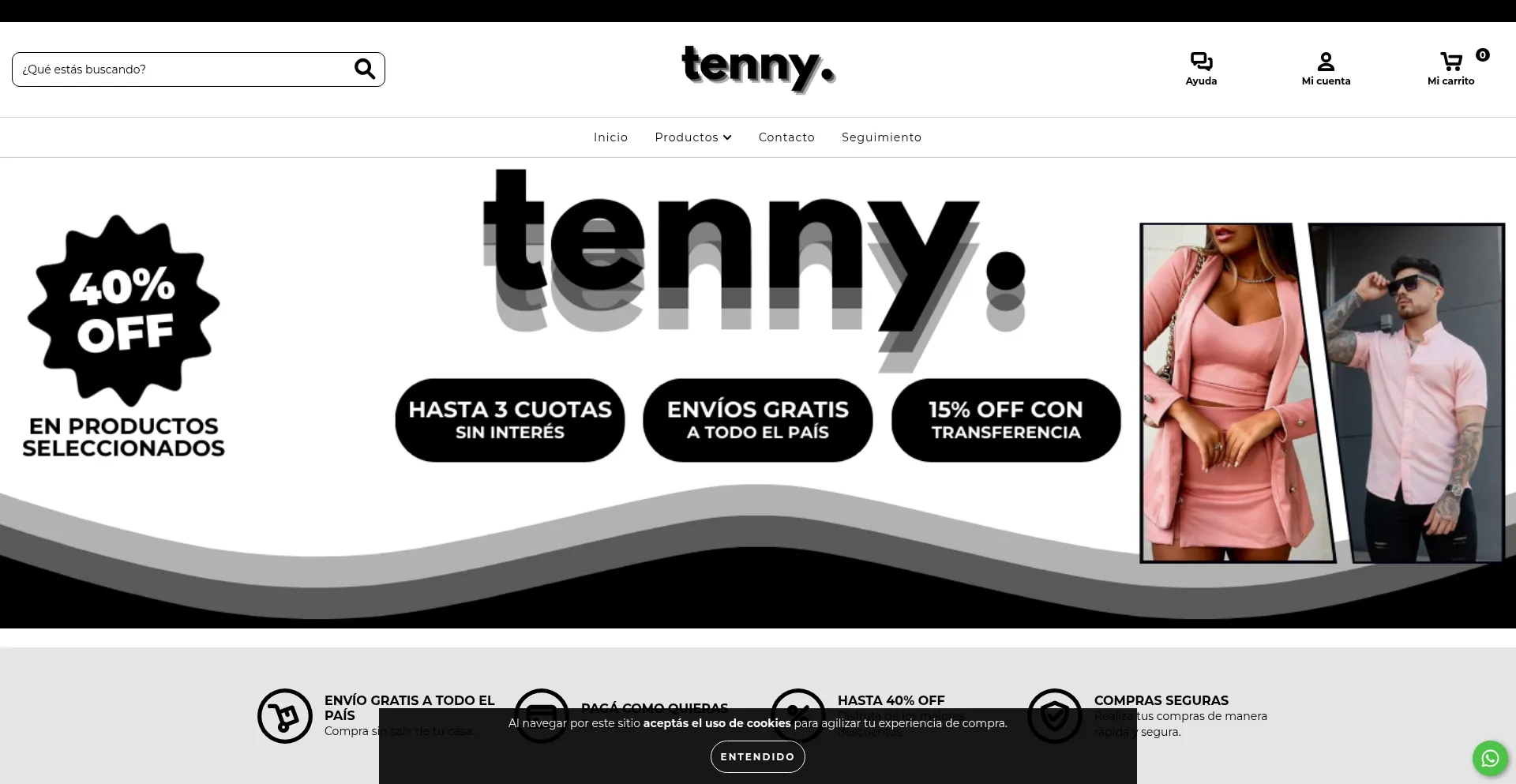 Website screenshot of Tenny.shop