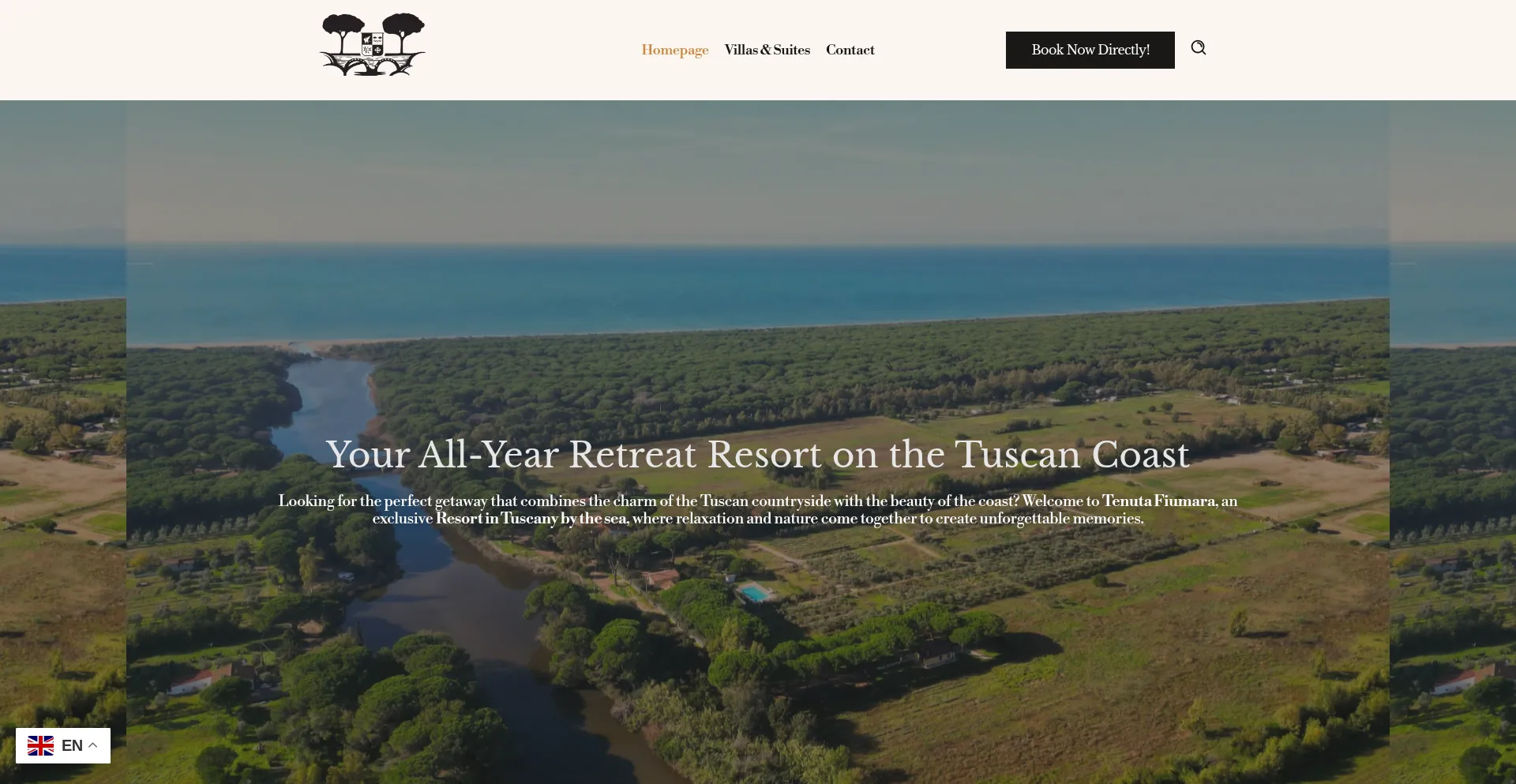 Website screenshot of Tenutafiumara.it