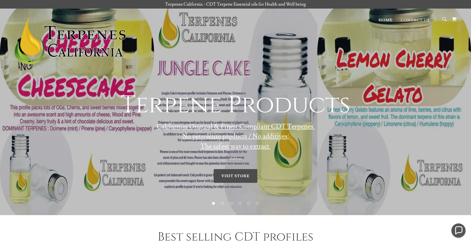 Website screenshot of Terpenescalifornia.com