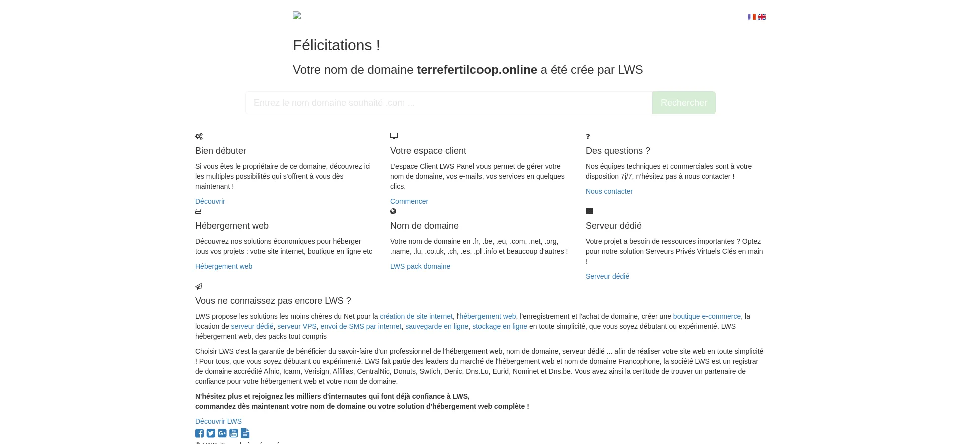 Website screenshot of Terrefertilcoop.online