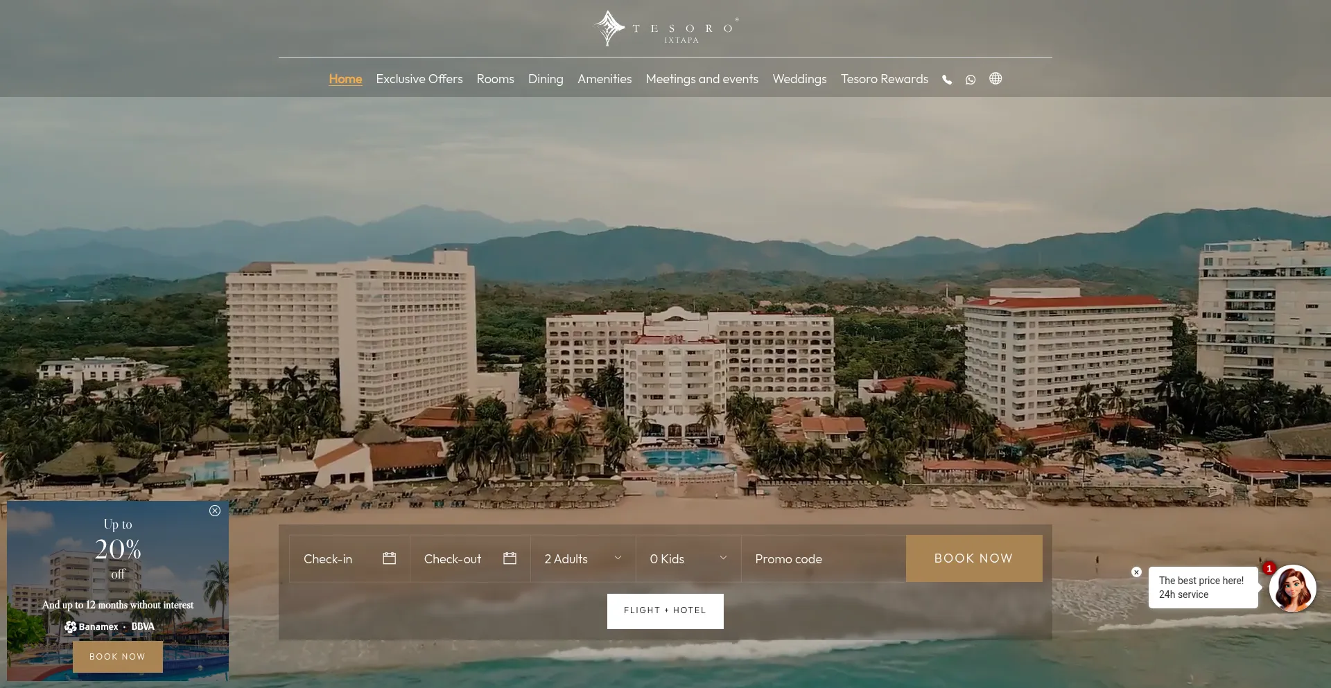 Website screenshot of Tesoroixtapa.com