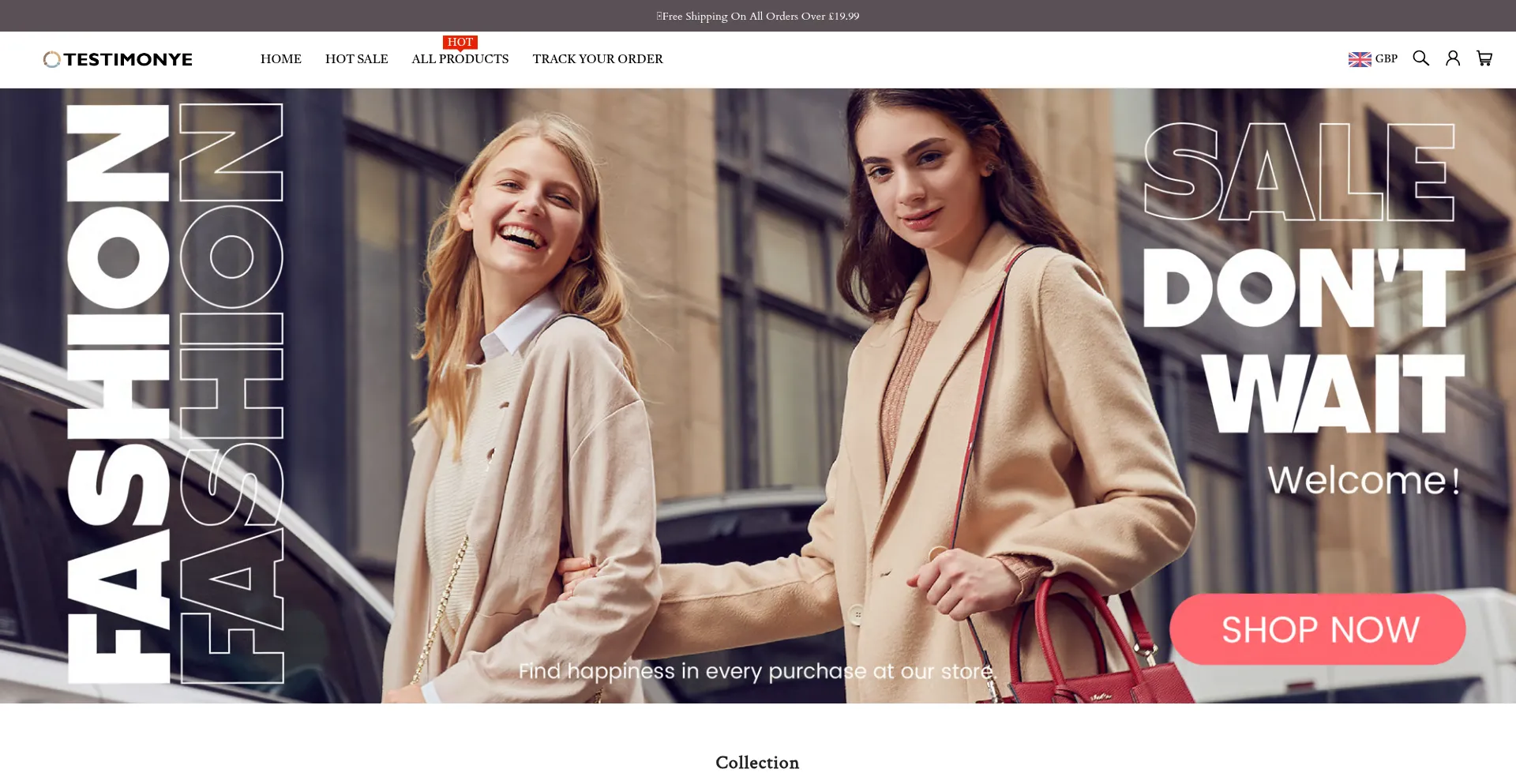 Website screenshot of Testimonye.com