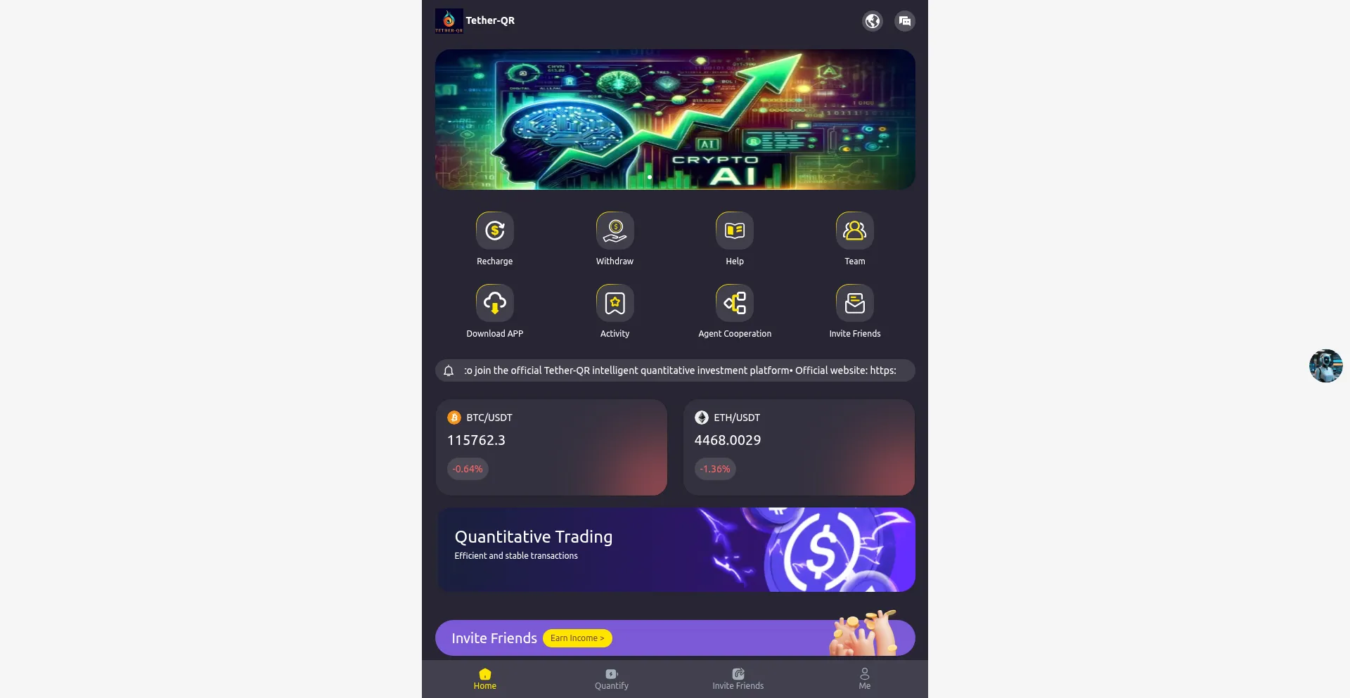 Tether-qr.net Screenshot