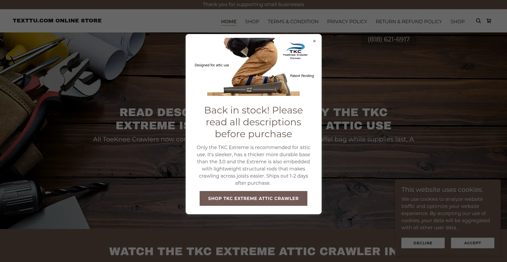 Website screenshot of Texttu.com