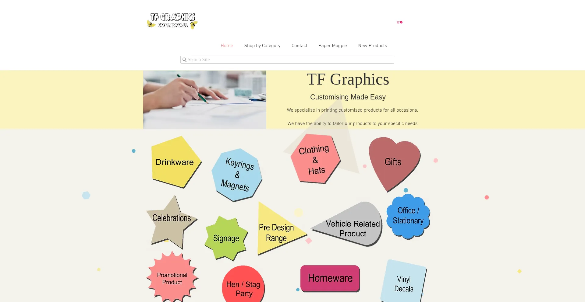 Website screenshot of Tfgraphicscornwall.com