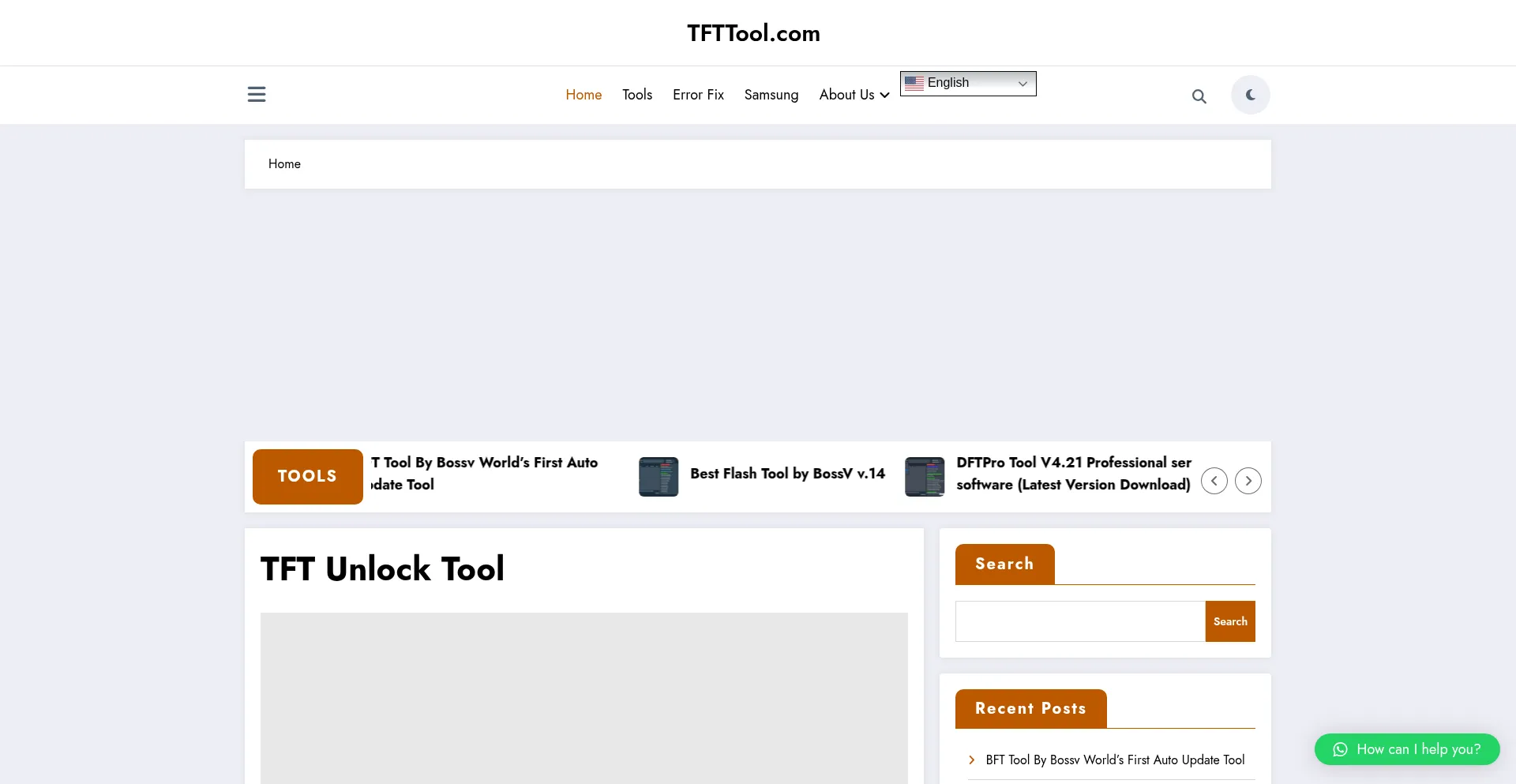 Website screenshot of Tfttool.com