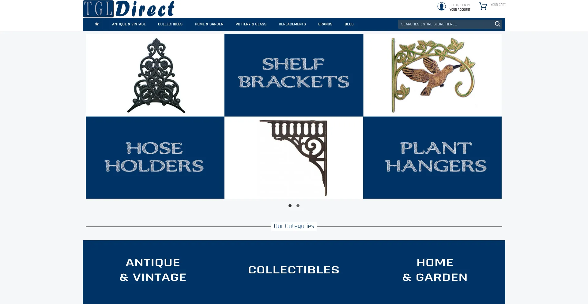 Website screenshot of Tgldirect.com