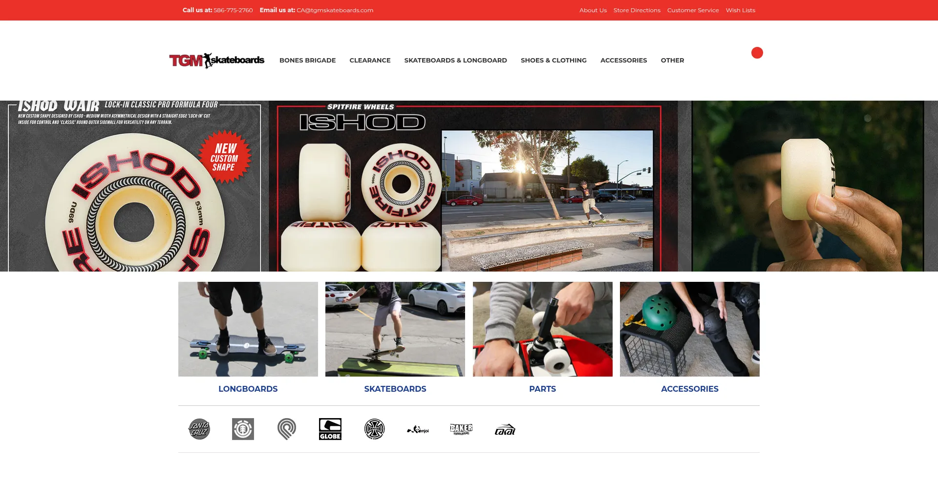 Website screenshot of Tgmskateboards.com