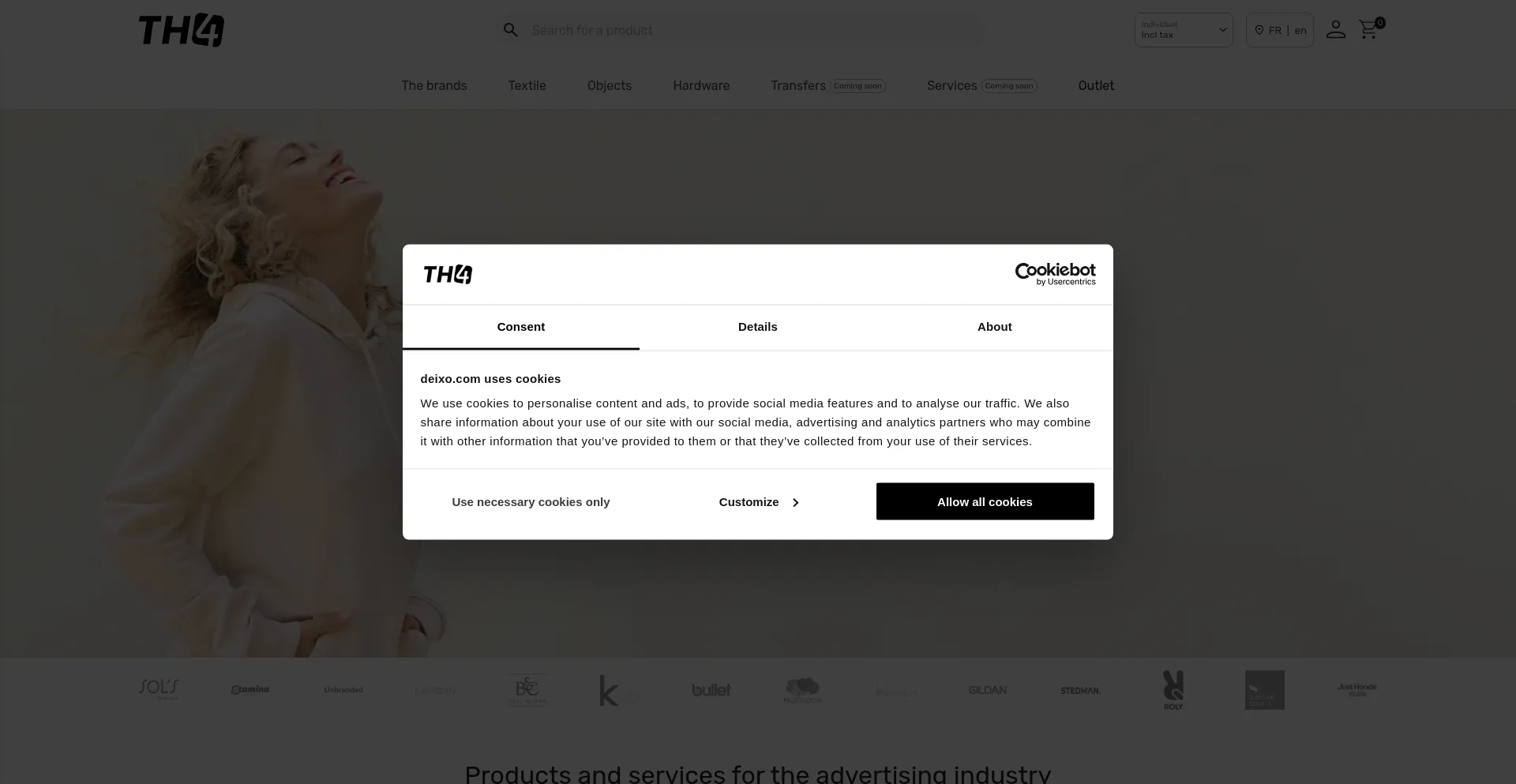 Website screenshot of Th4.com