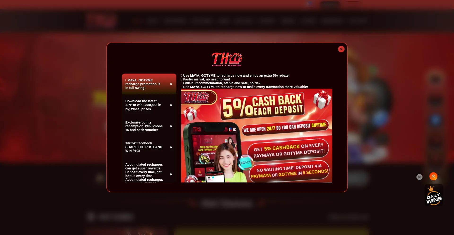 Website screenshot of Th777q.vip