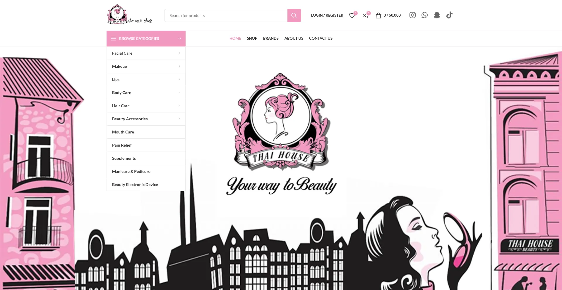 Website screenshot of Thaihousebh.com