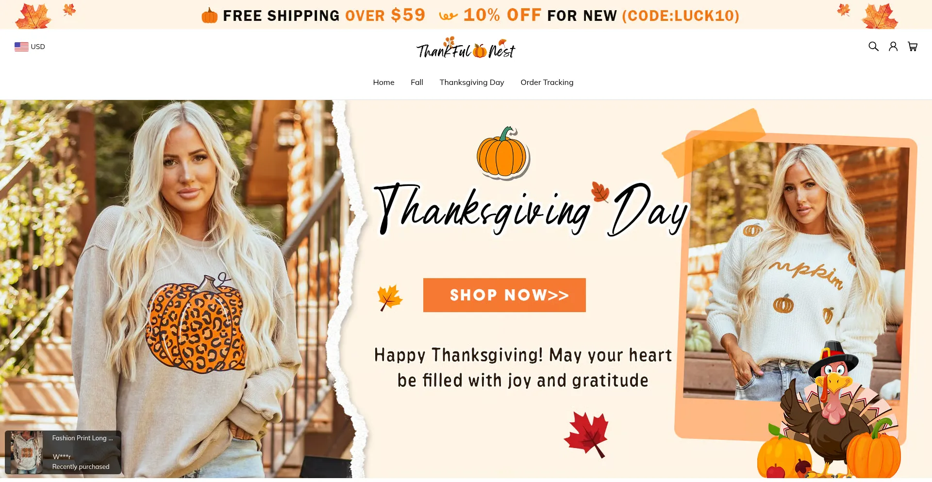 Thankfulnest.com Screenshot