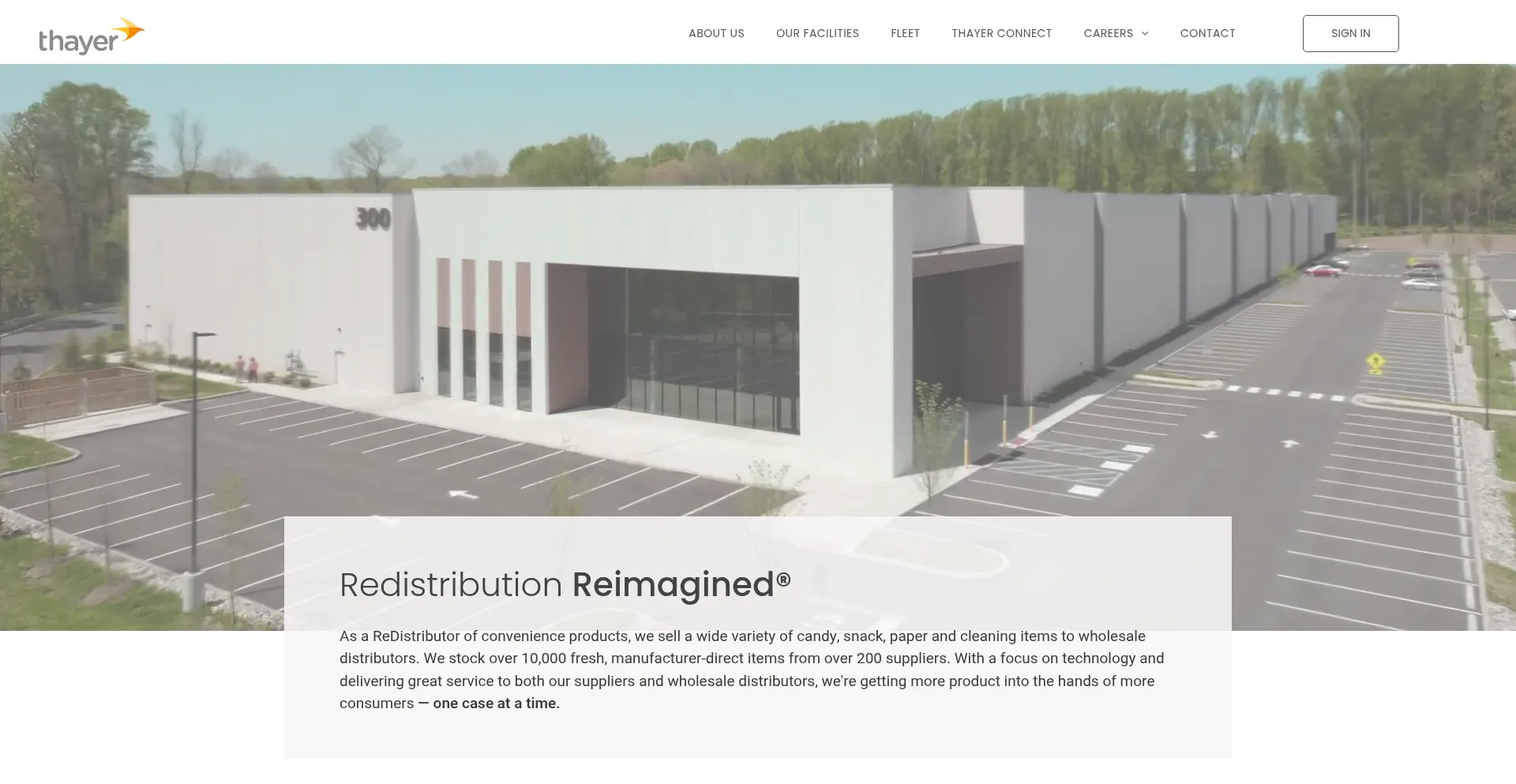 Thayerdistribution.com Screenshot