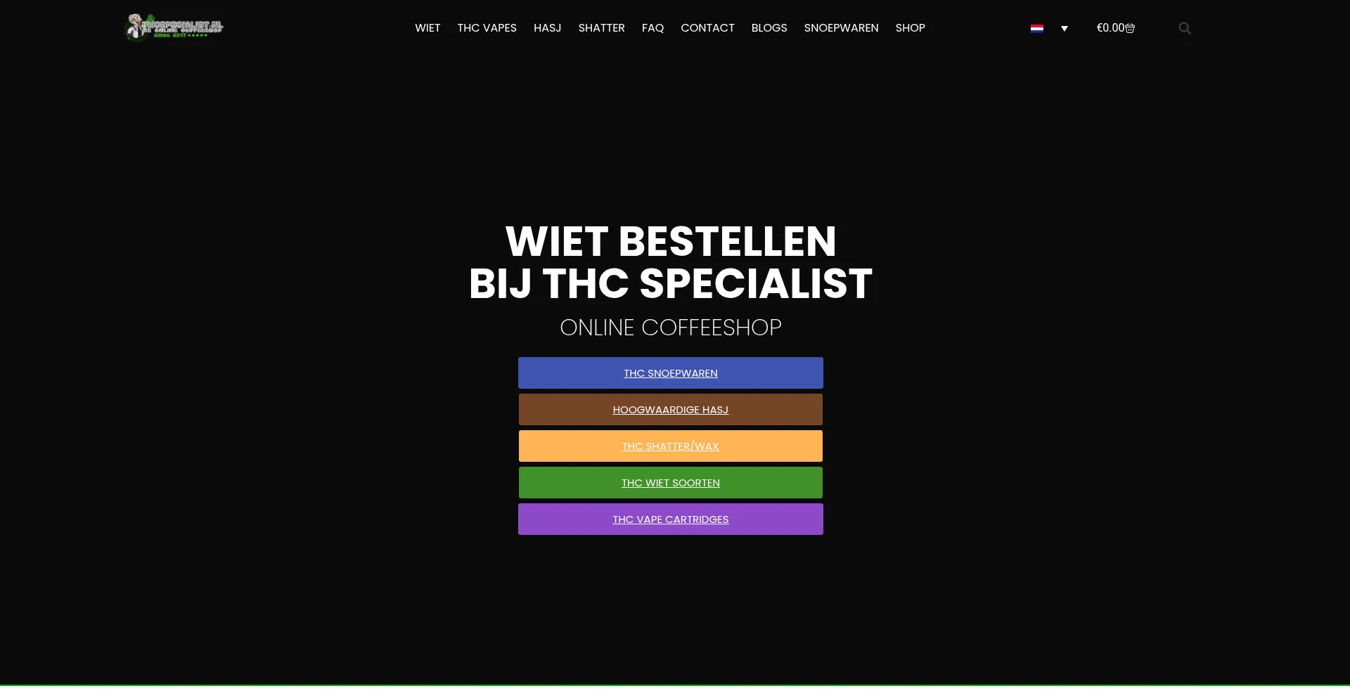 Website screenshot of Thc-specialist.nl