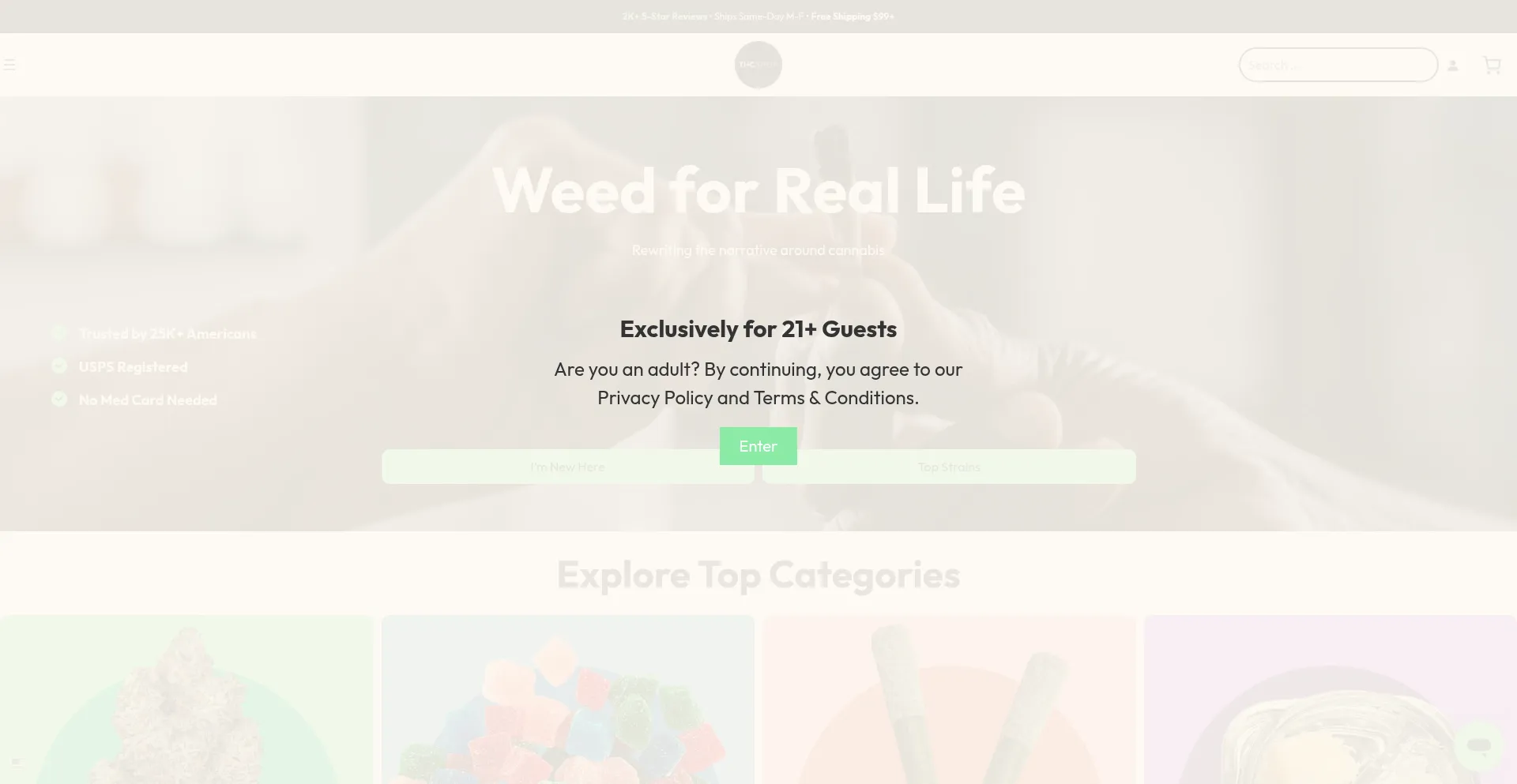 Website screenshot of Thcshop.co