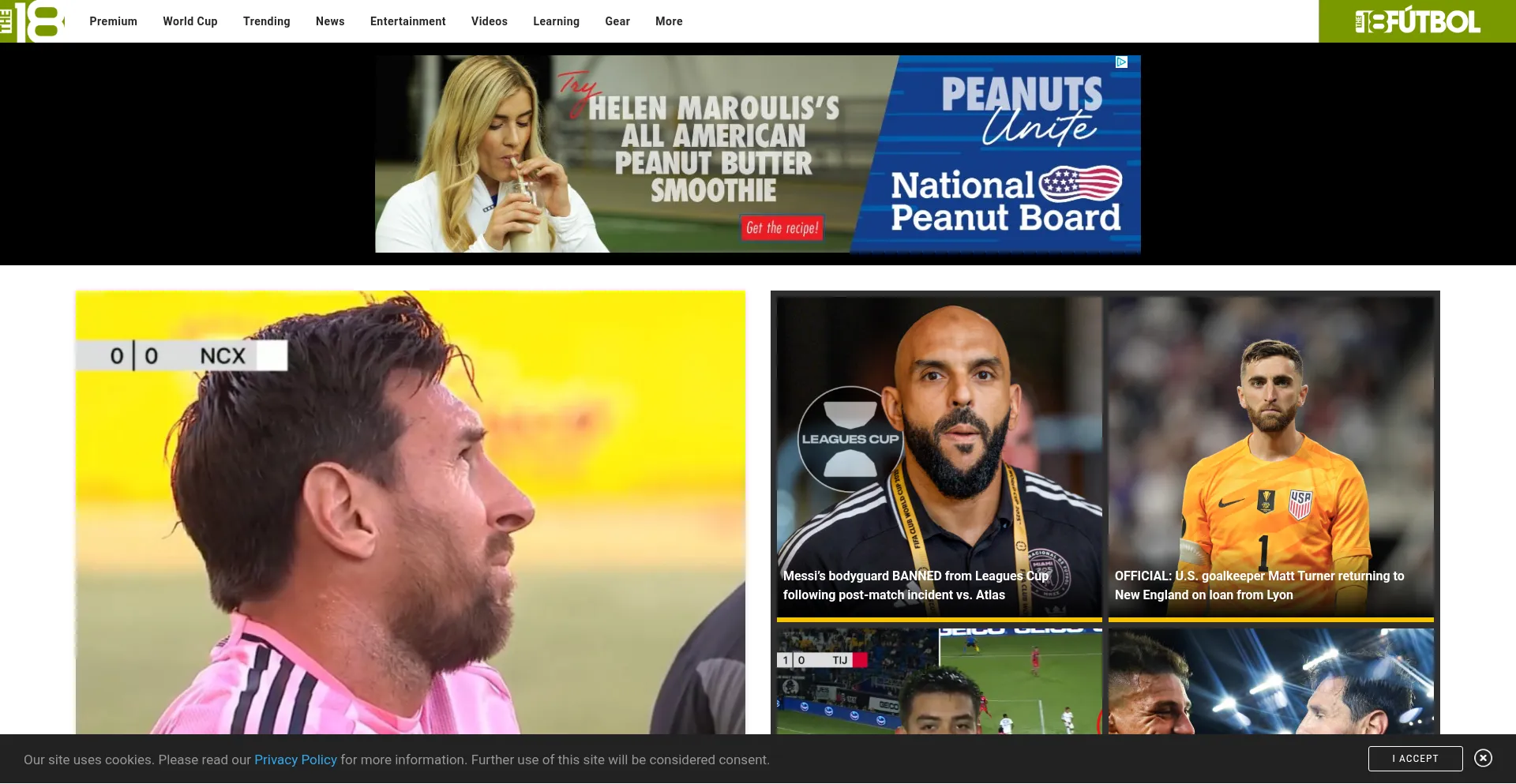 Website screenshot of The18.com