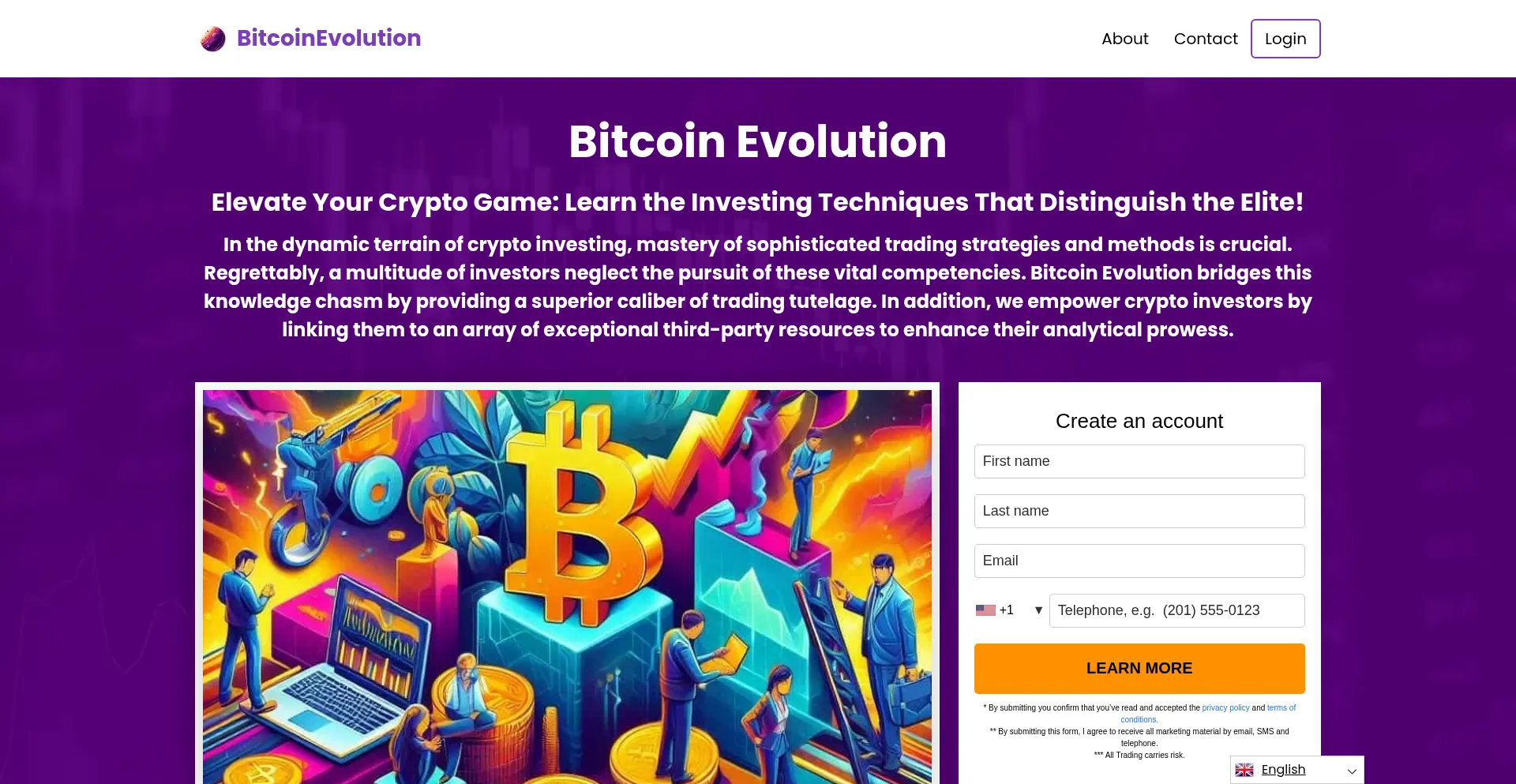 Website screenshot of The-bitcoinevolution.com