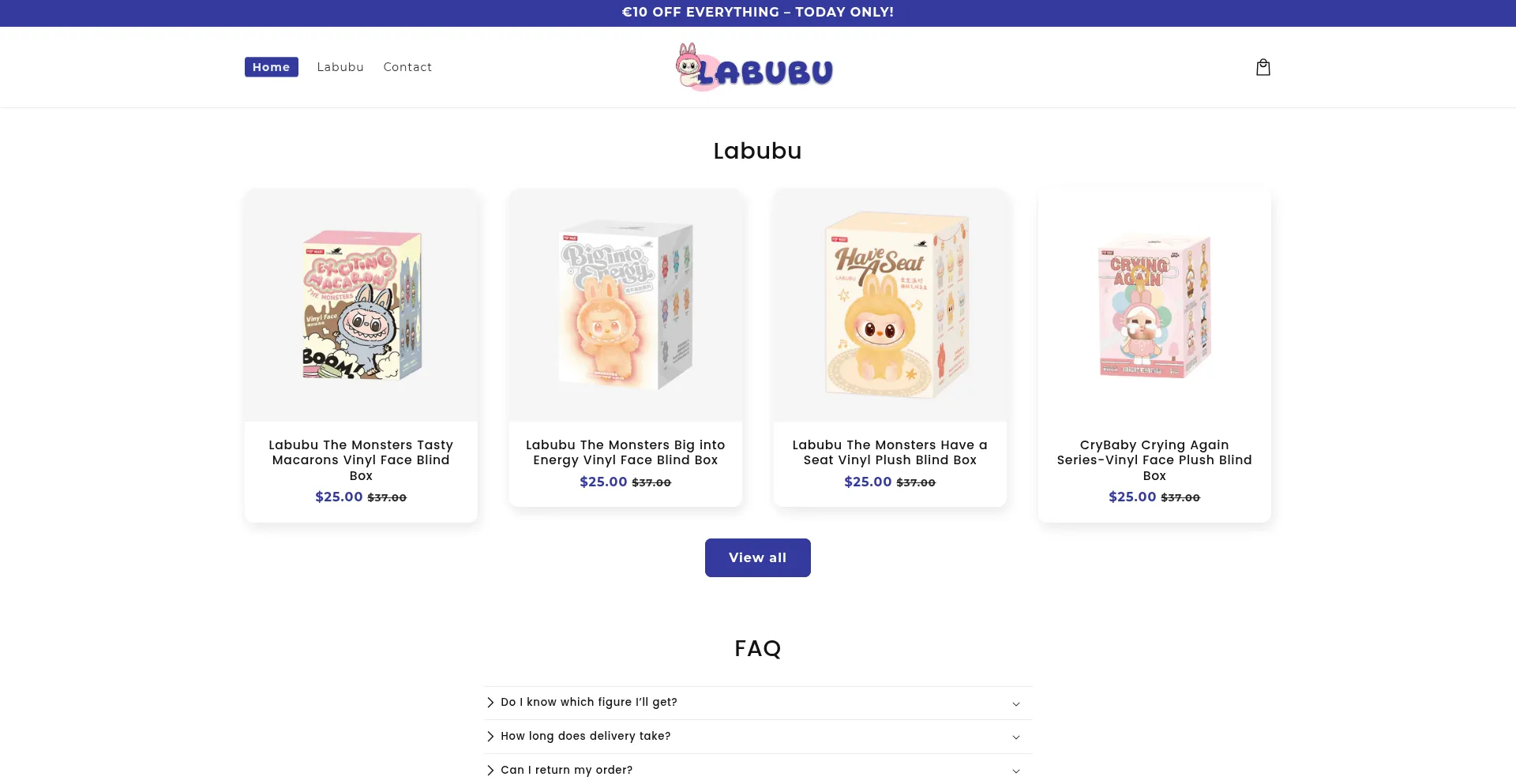 Website screenshot of The-labubu.com