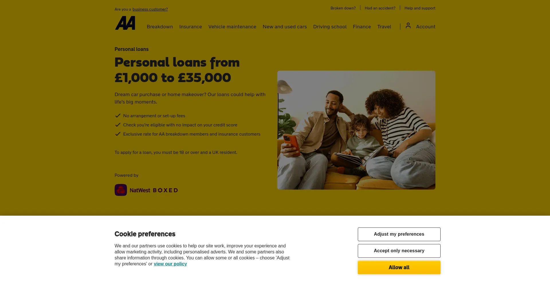 Theaaloans.com Screenshot