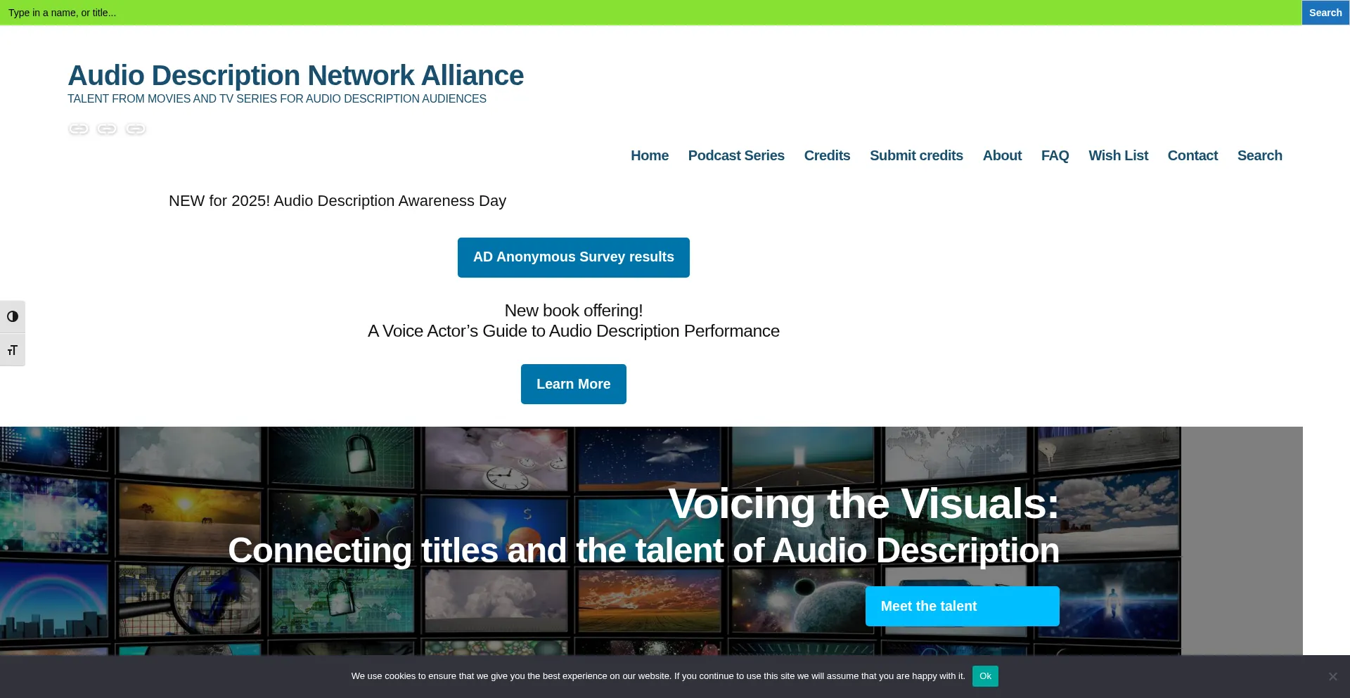 Website screenshot of Theadna.org
