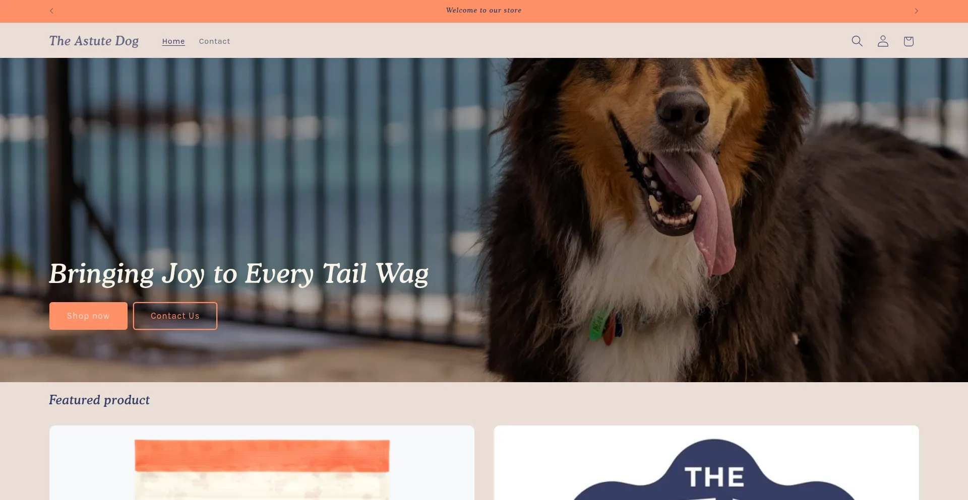 Website screenshot of Theastutedog.com