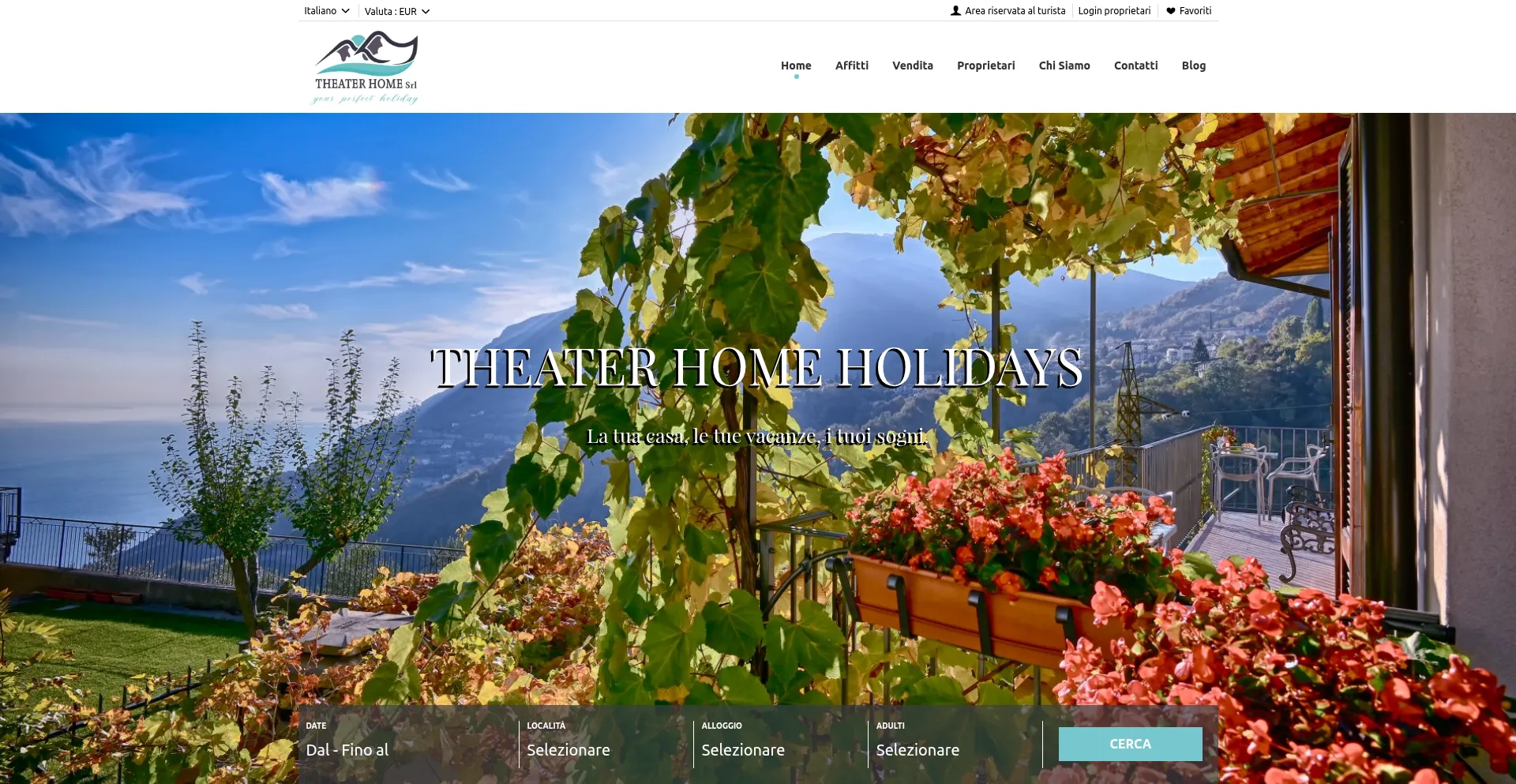 Website screenshot of Theaterhome.it