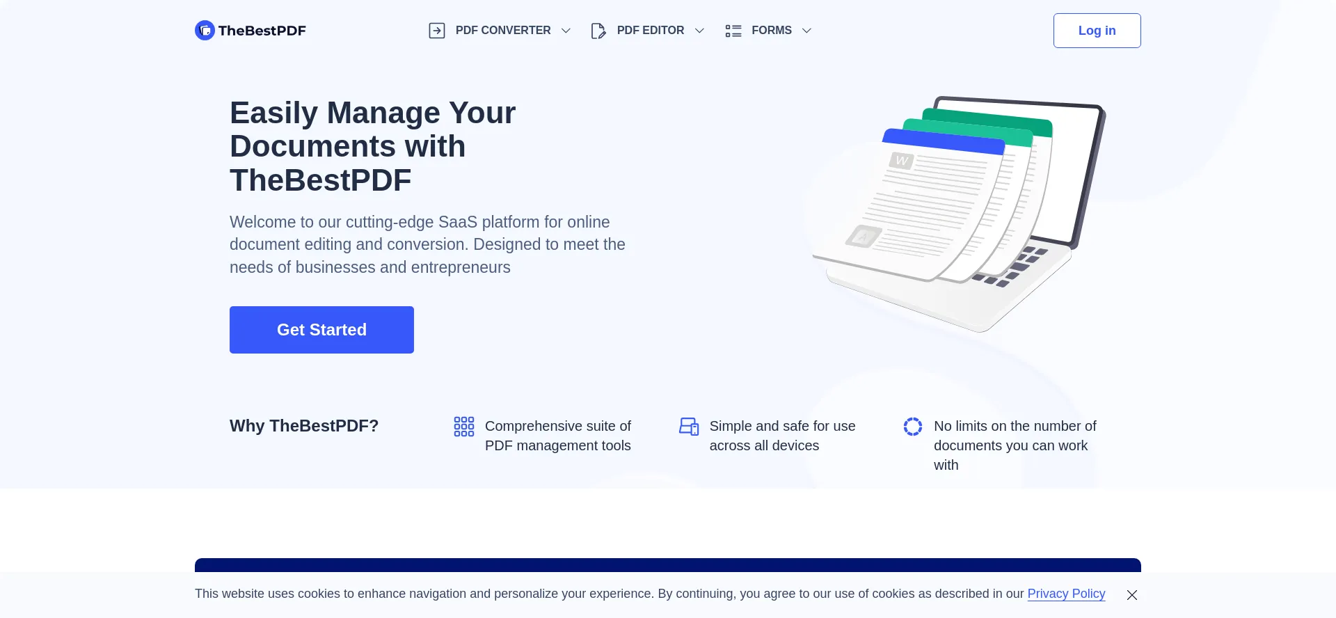 Website screenshot of Thebestpdf.com
