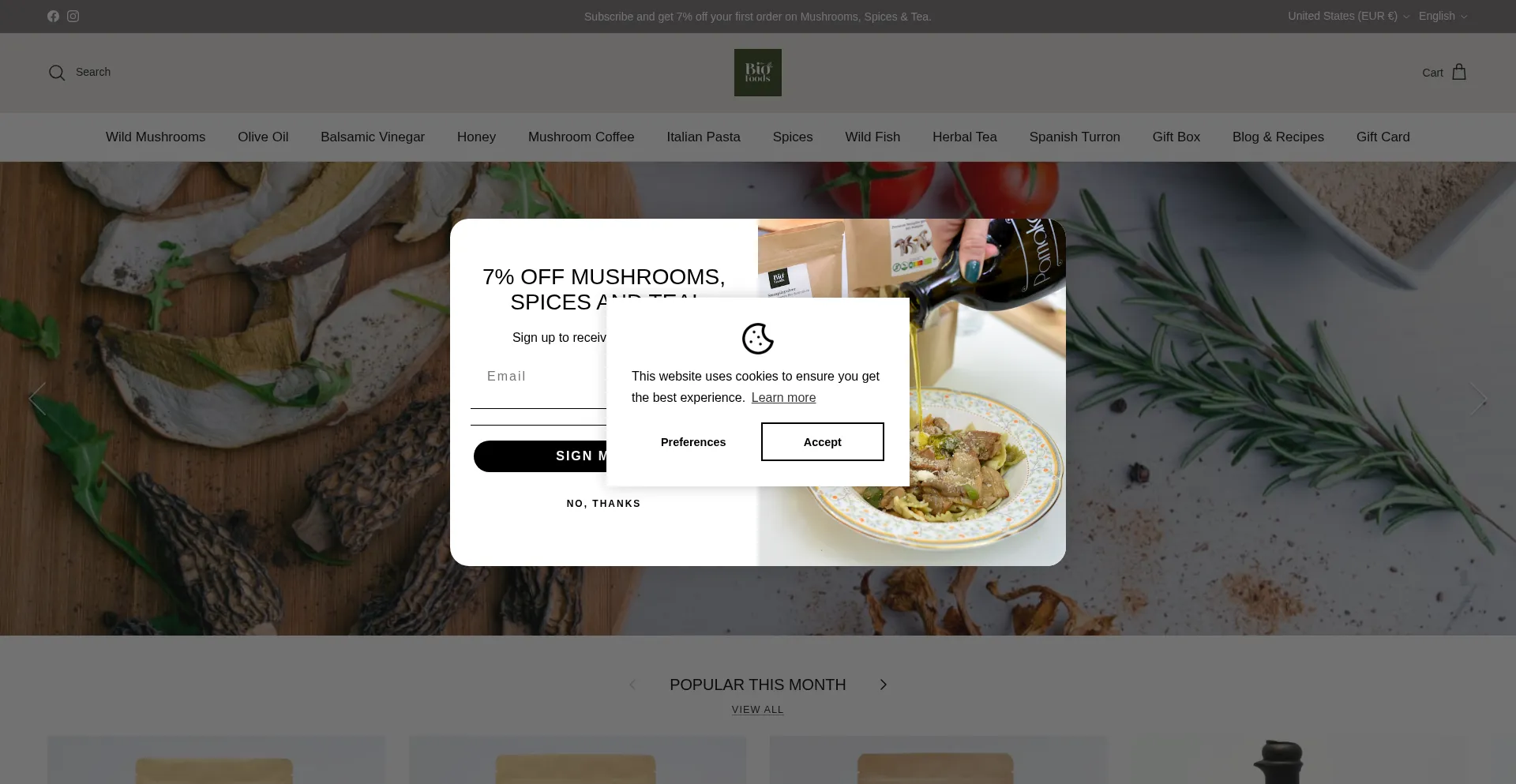 Website screenshot of Thebiofoods.shop