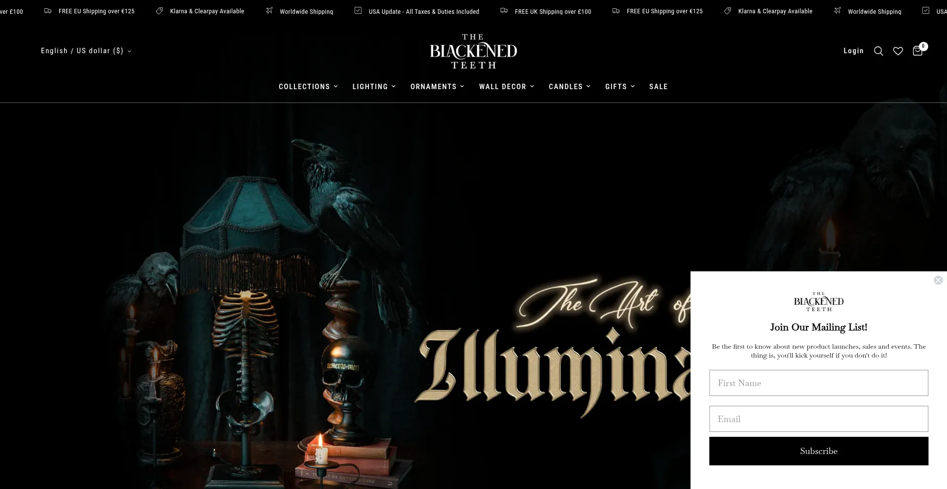 Theblackenedteeth.com Screenshot