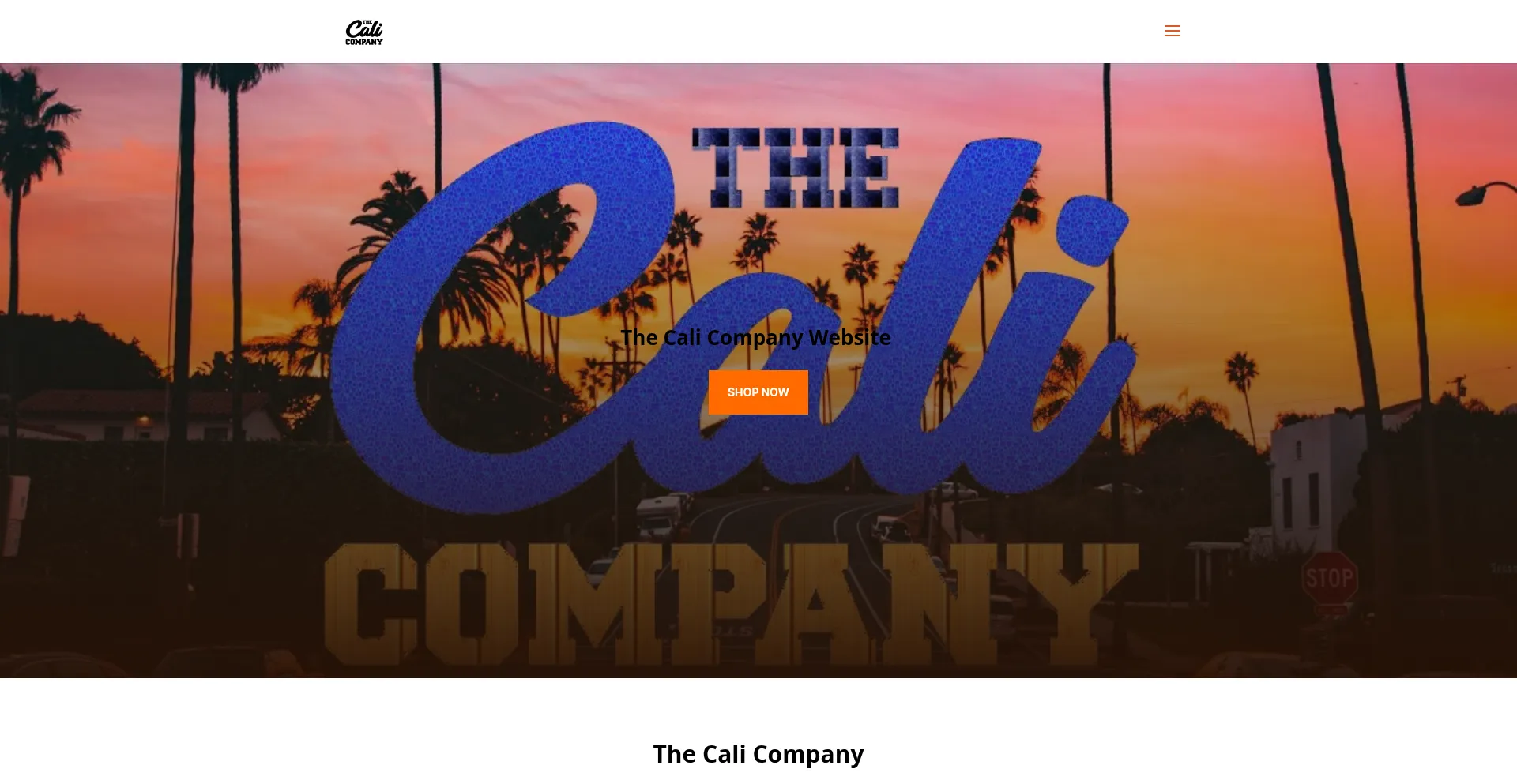 Website screenshot of Thecalicompany.co.uk