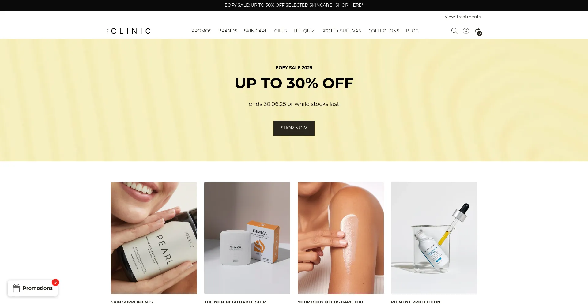 Website screenshot of Theclinic.net.au