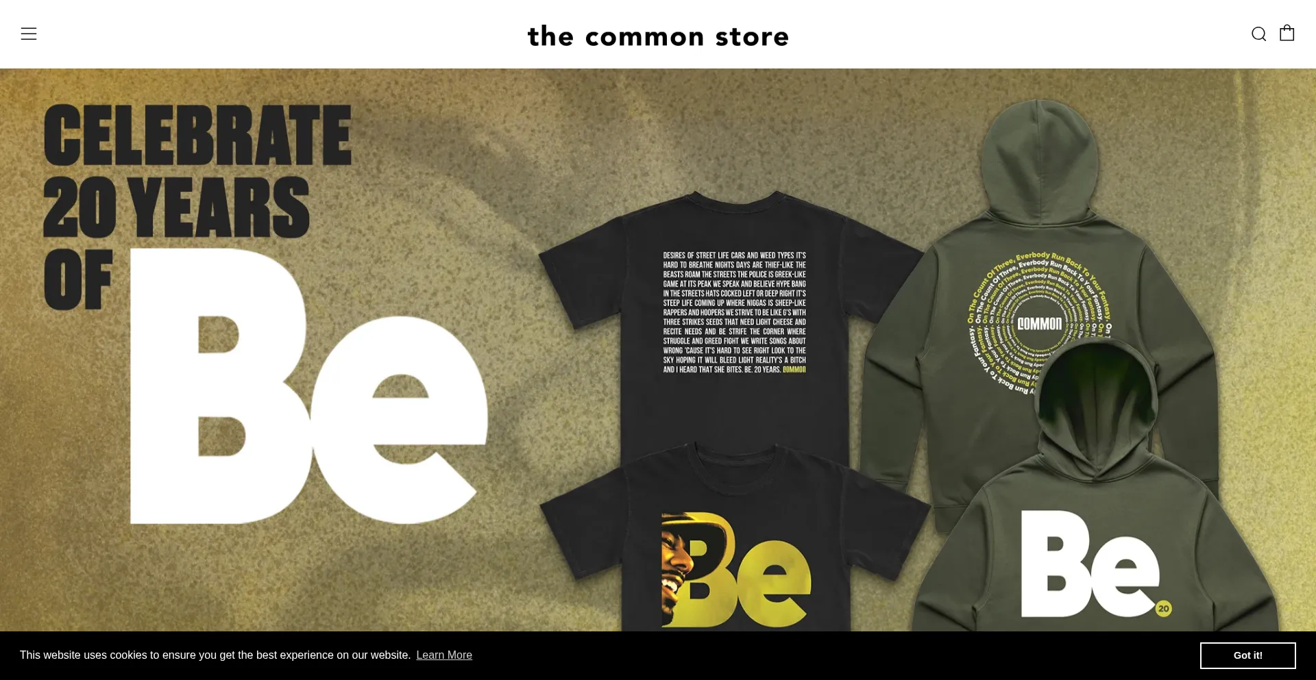 Website screenshot of Thecommonstore.com