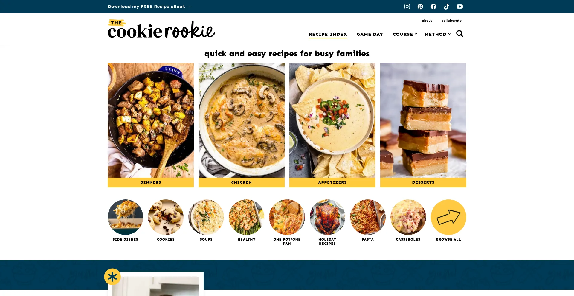 Website screenshot of Thecookierookie.com