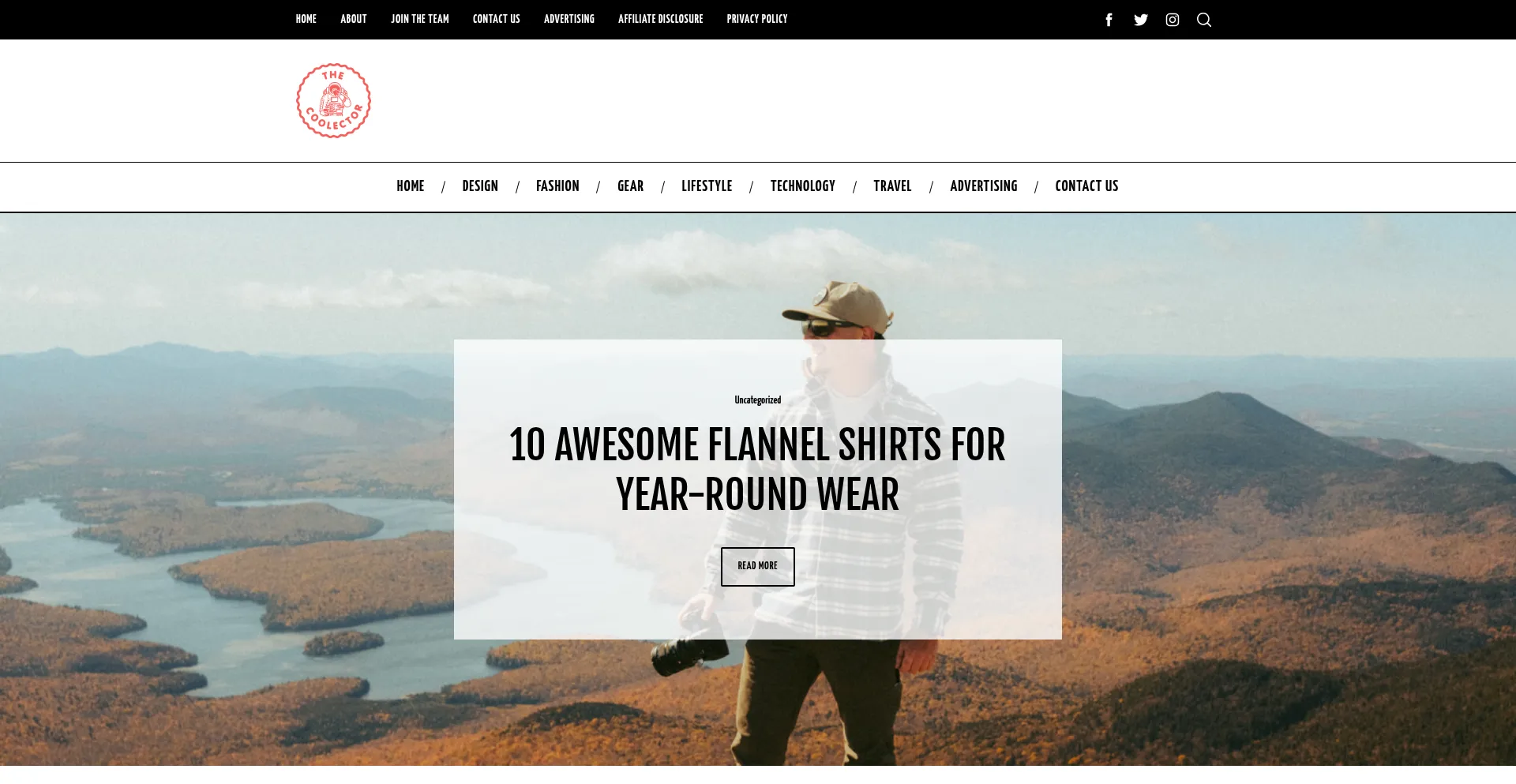 Website screenshot of Thecoolector.com